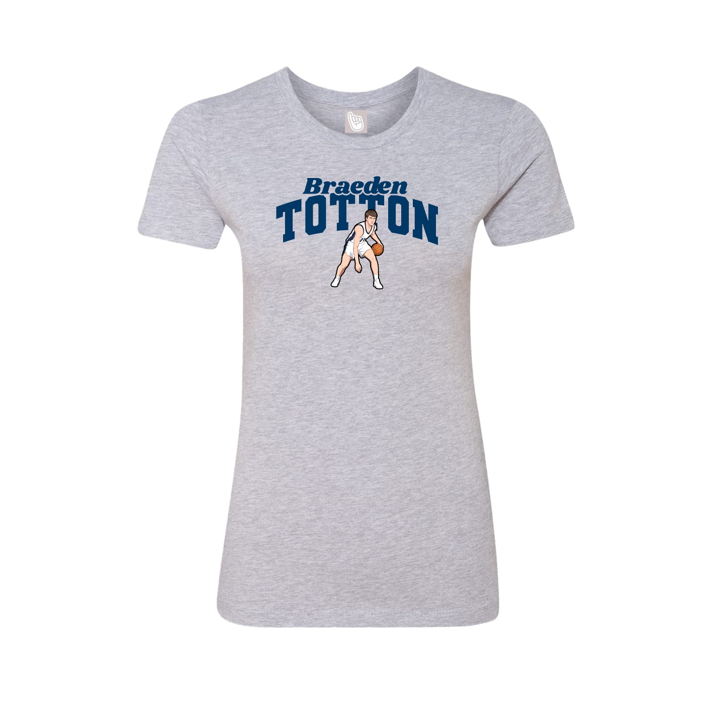 Fitted Women's Tee — Signature Arch in Grey
