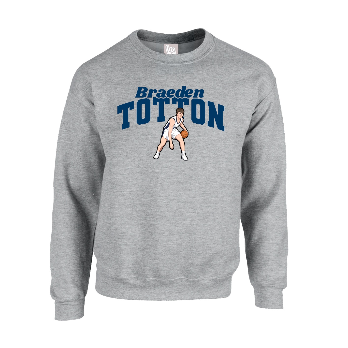 Fleece Crew — Signature Arch in Grey