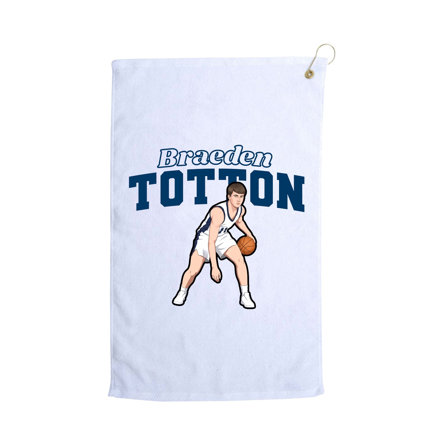 Golf Towel — Name Arch in White