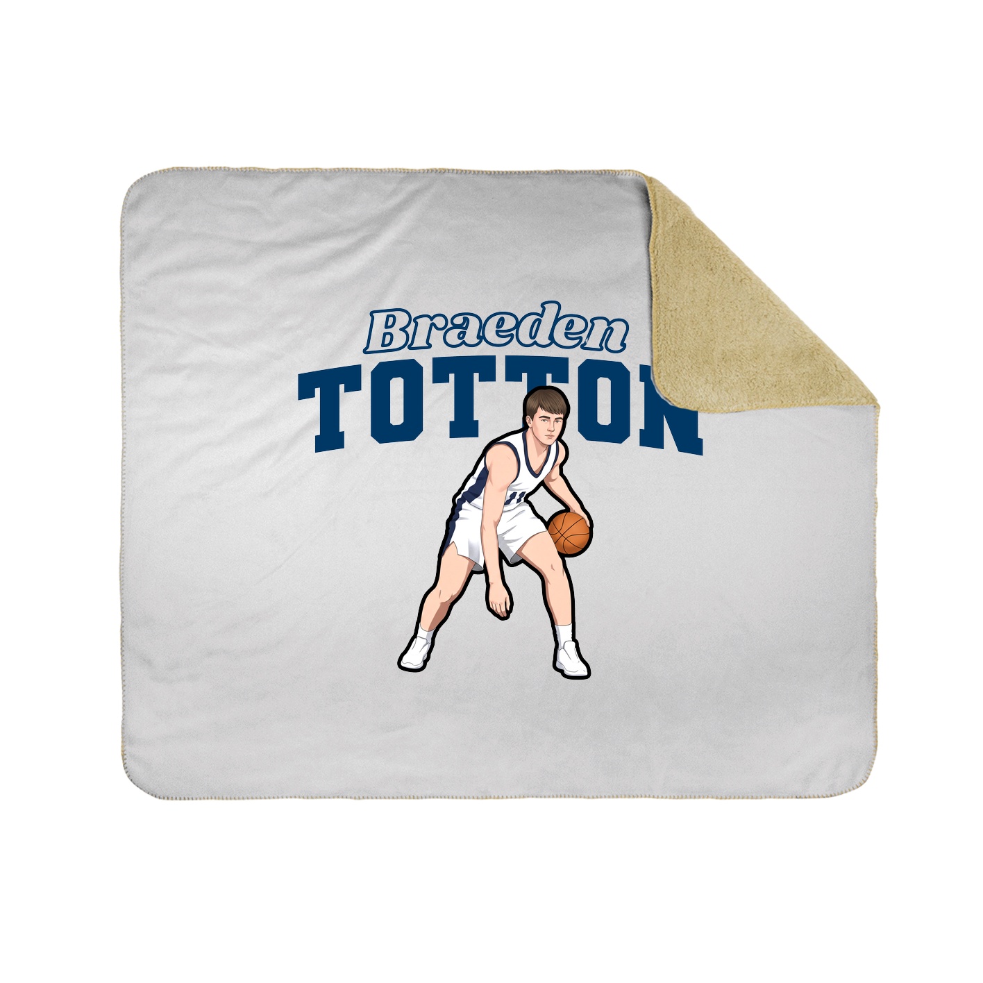 Throw Blanket — Name Arch in White