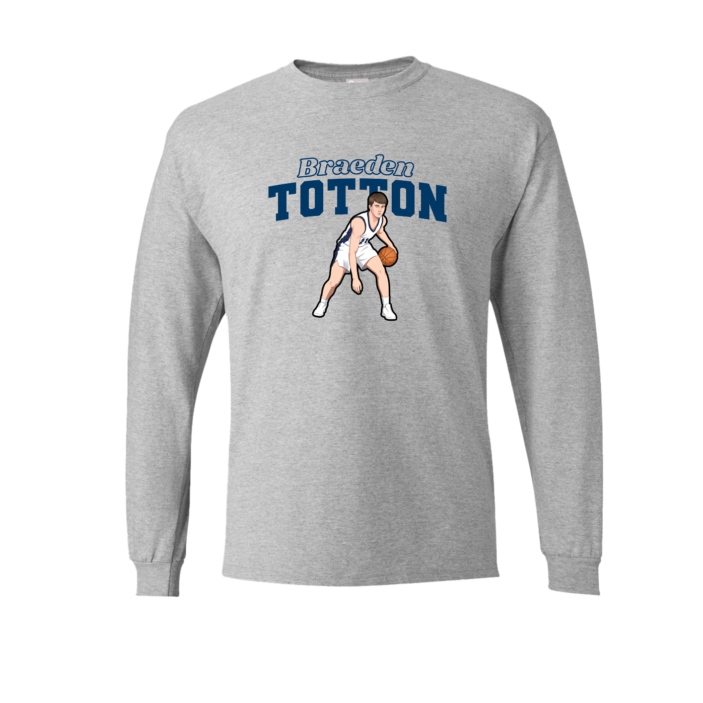Long Sleeve Tee — Name Arch in Grey