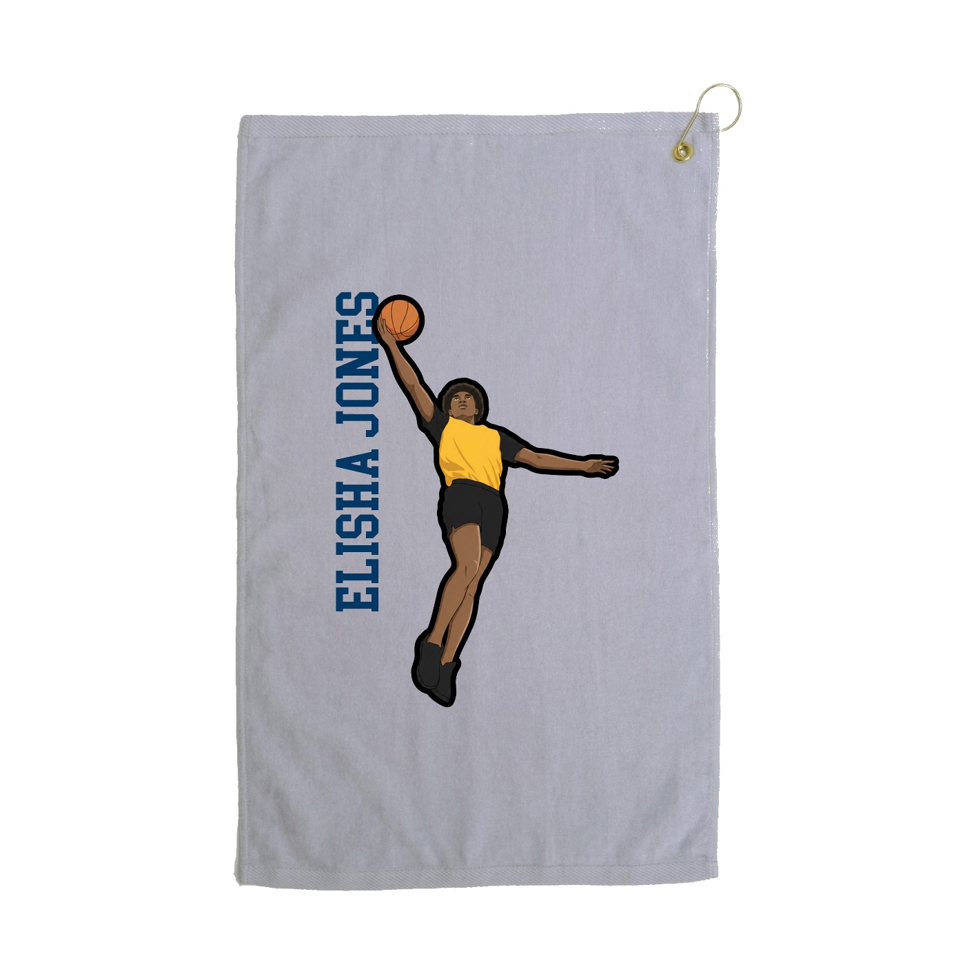 Golf Towel — Name Vertical in Grey