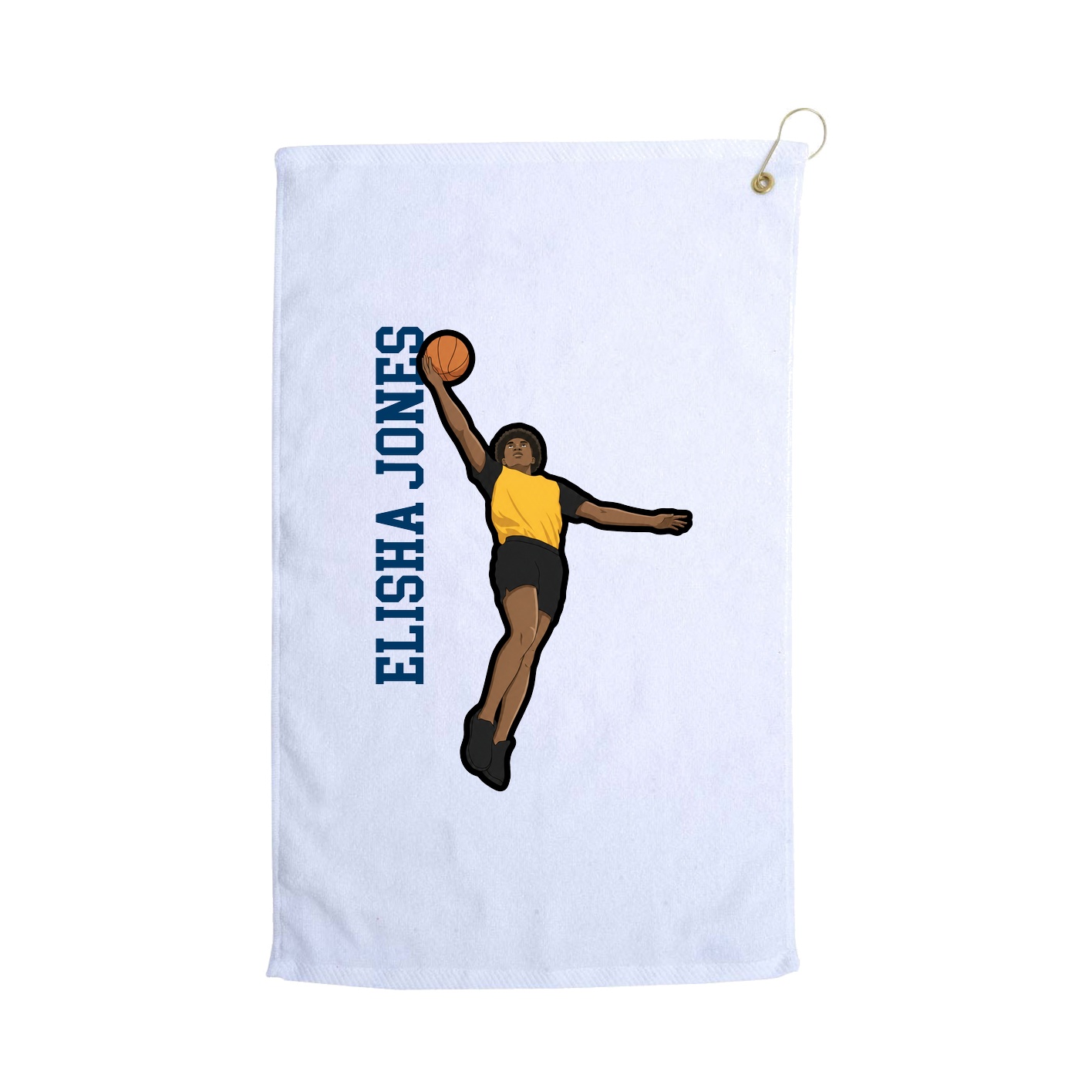 Golf Towel — Name Vertical in White