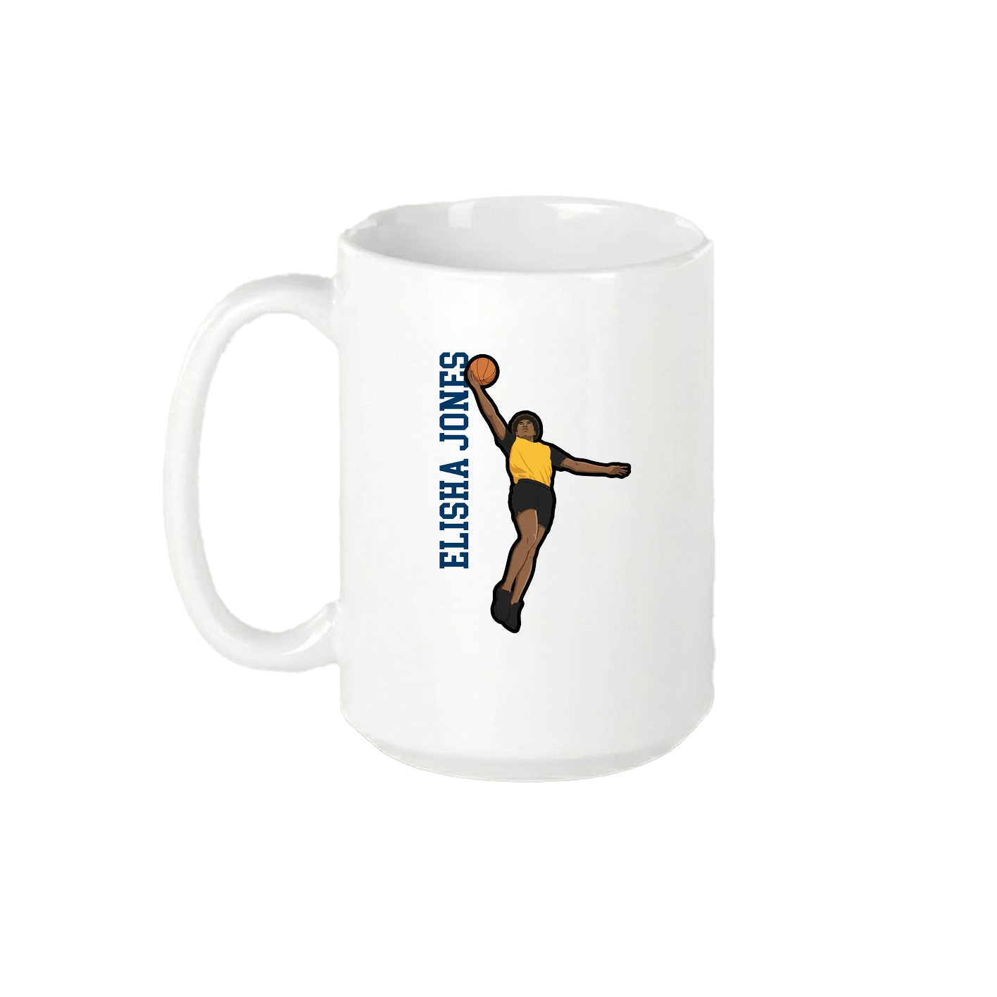 15oz Coffee Mug — Name Vertical in White