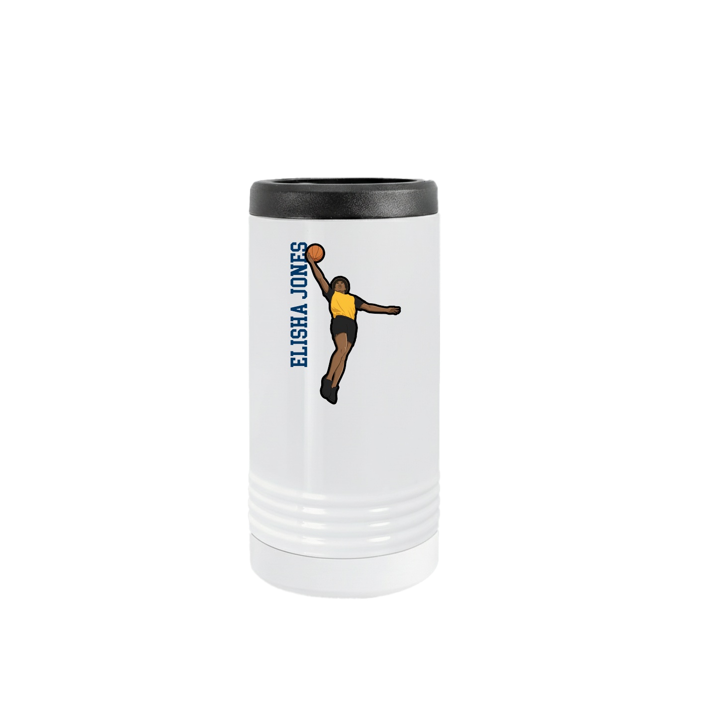 Slim Beverage Holder — Name Vertical in White