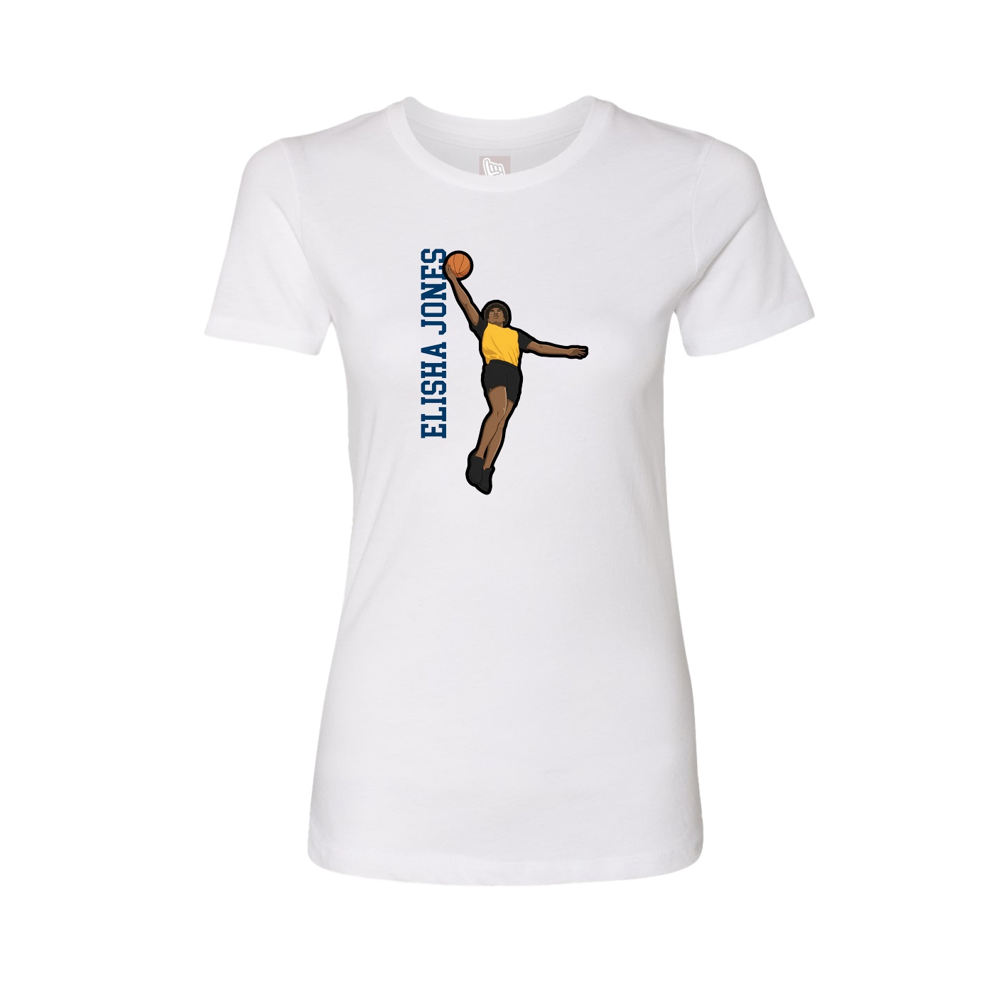 Fitted Women's Tee — Name Vertical in White
