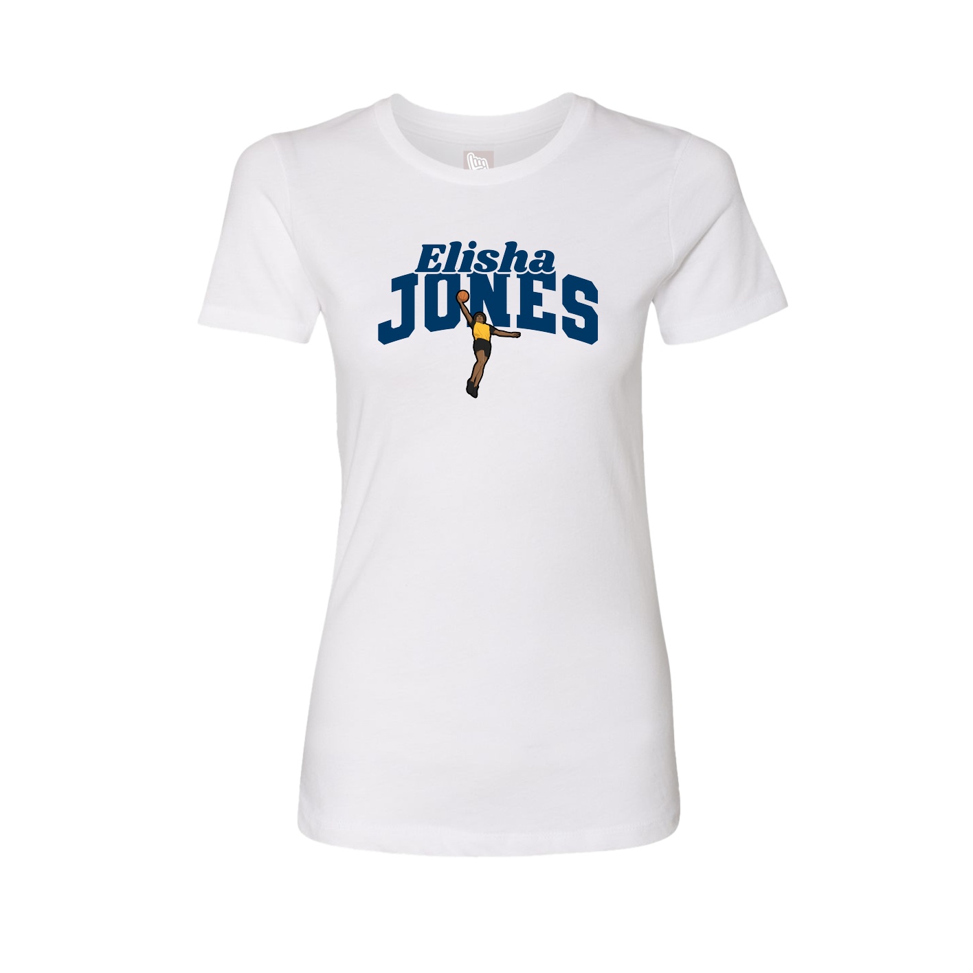 Fitted Women's Tee — Signature Arch in White