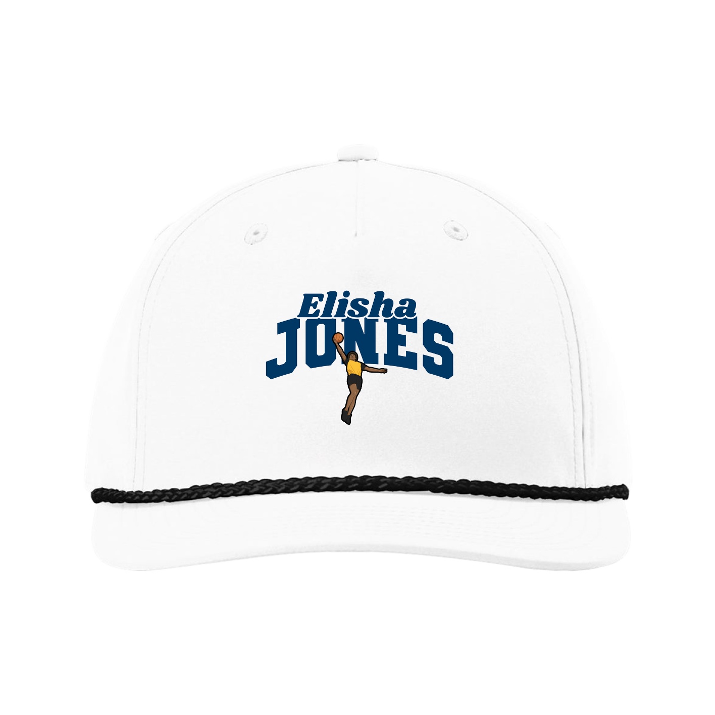 Five-Panel Classic Rope Cap — Signature Arch in White