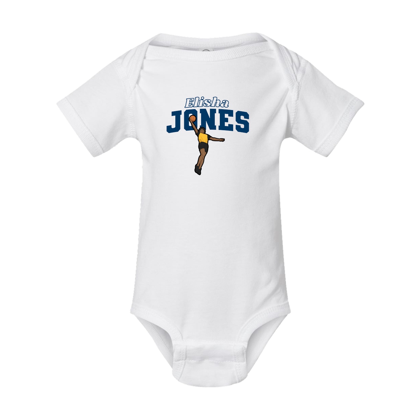 Baby Onesie — Name Arch in White