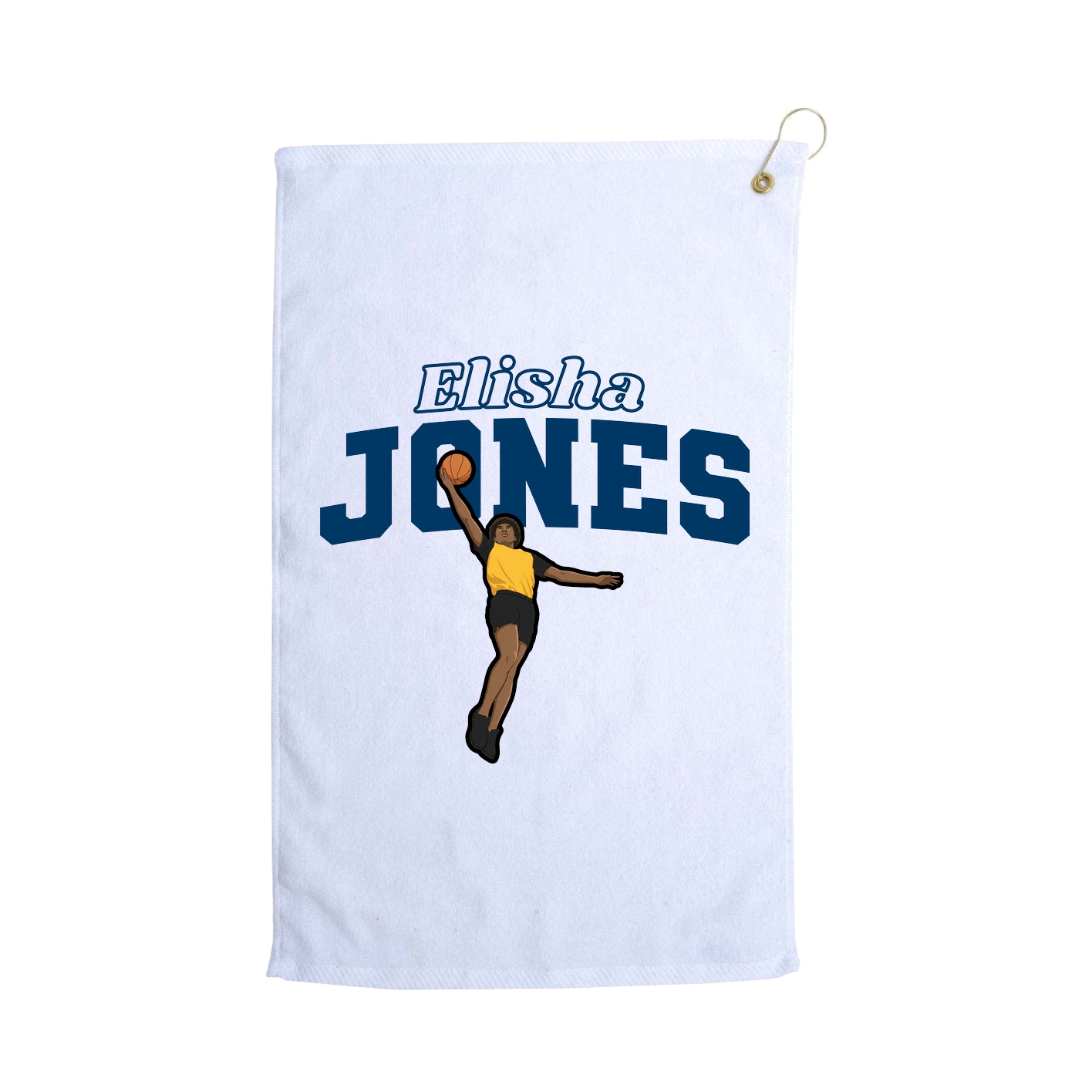 Golf Towel — Name Arch in White