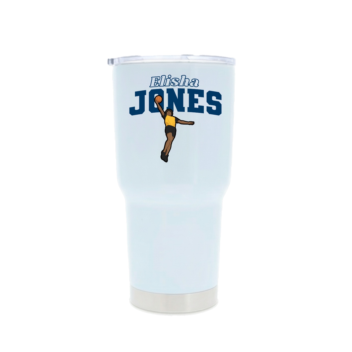 30oz Stainless Steel Tumbler — Name Arch in White