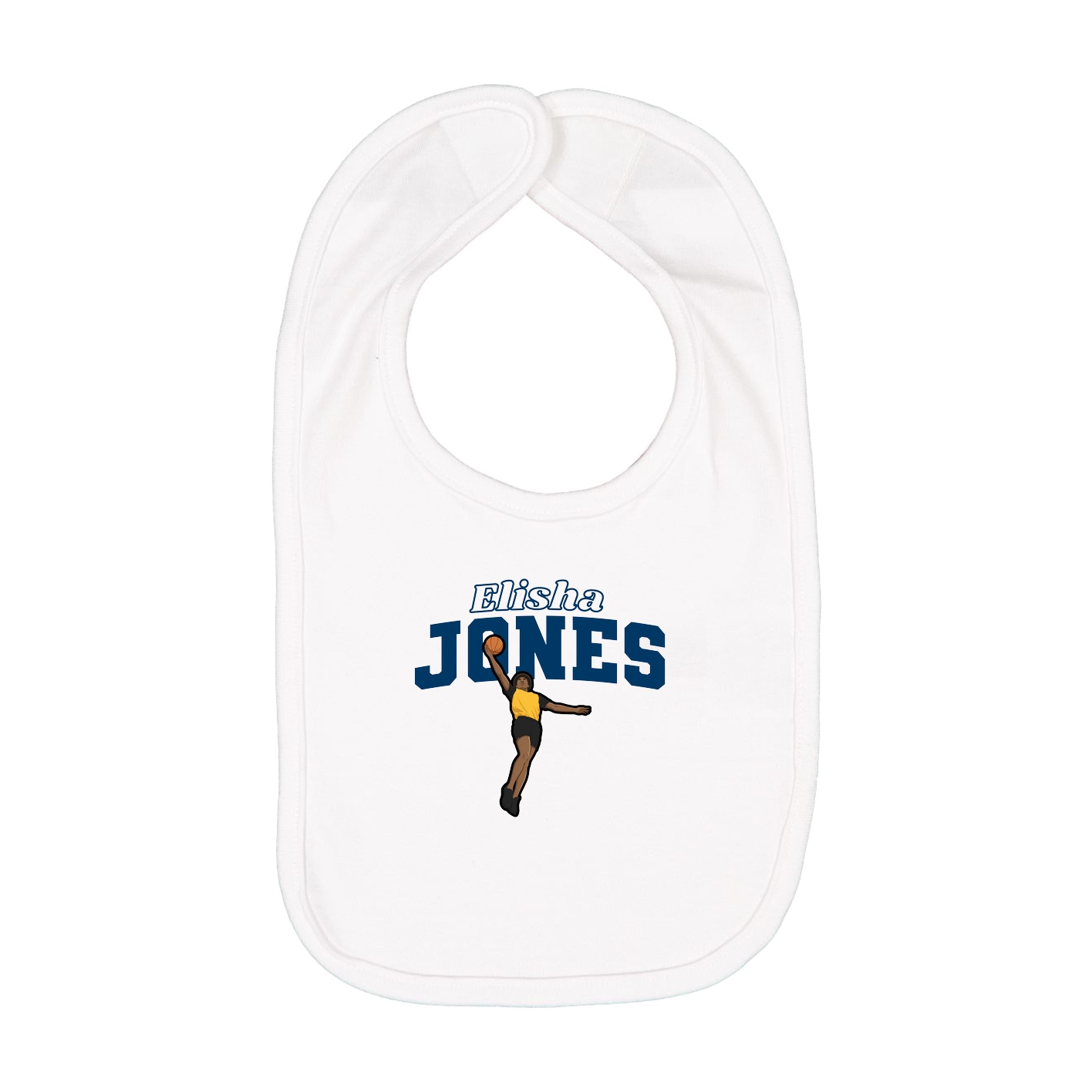Infant Bib — Name Arch in White