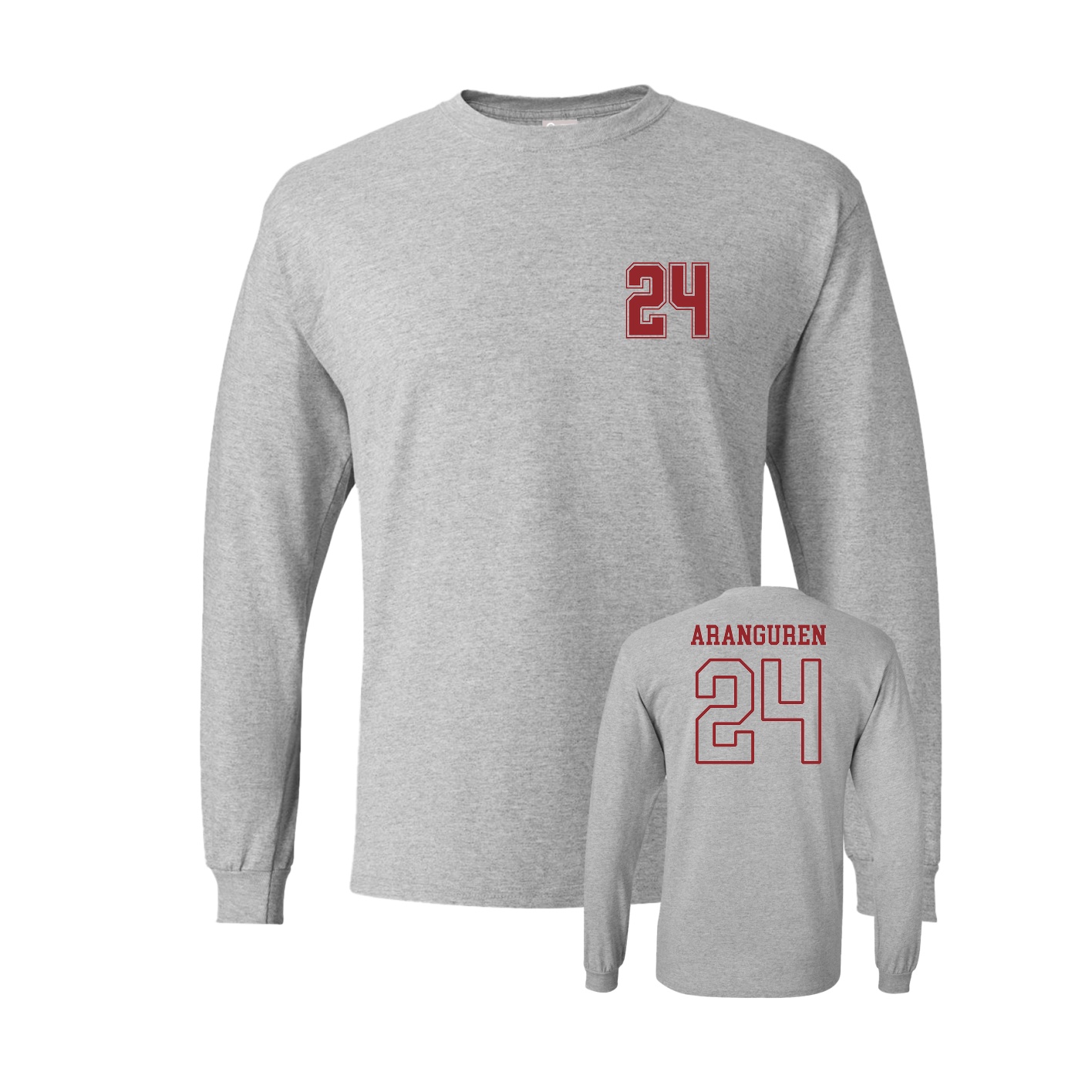 Long Sleeve Tee — Chest Back in Grey