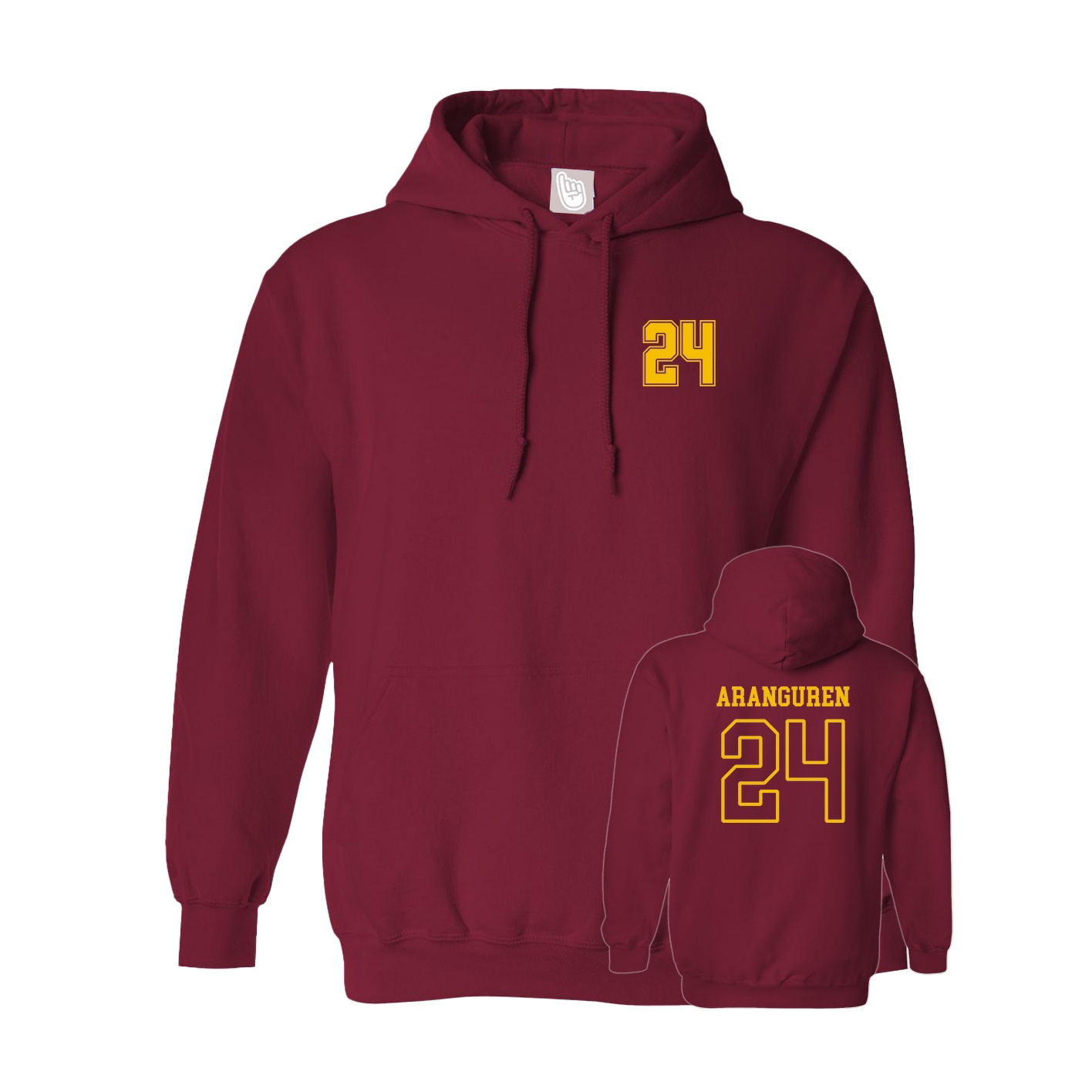 Hoodie — Chest Back in Cardinal