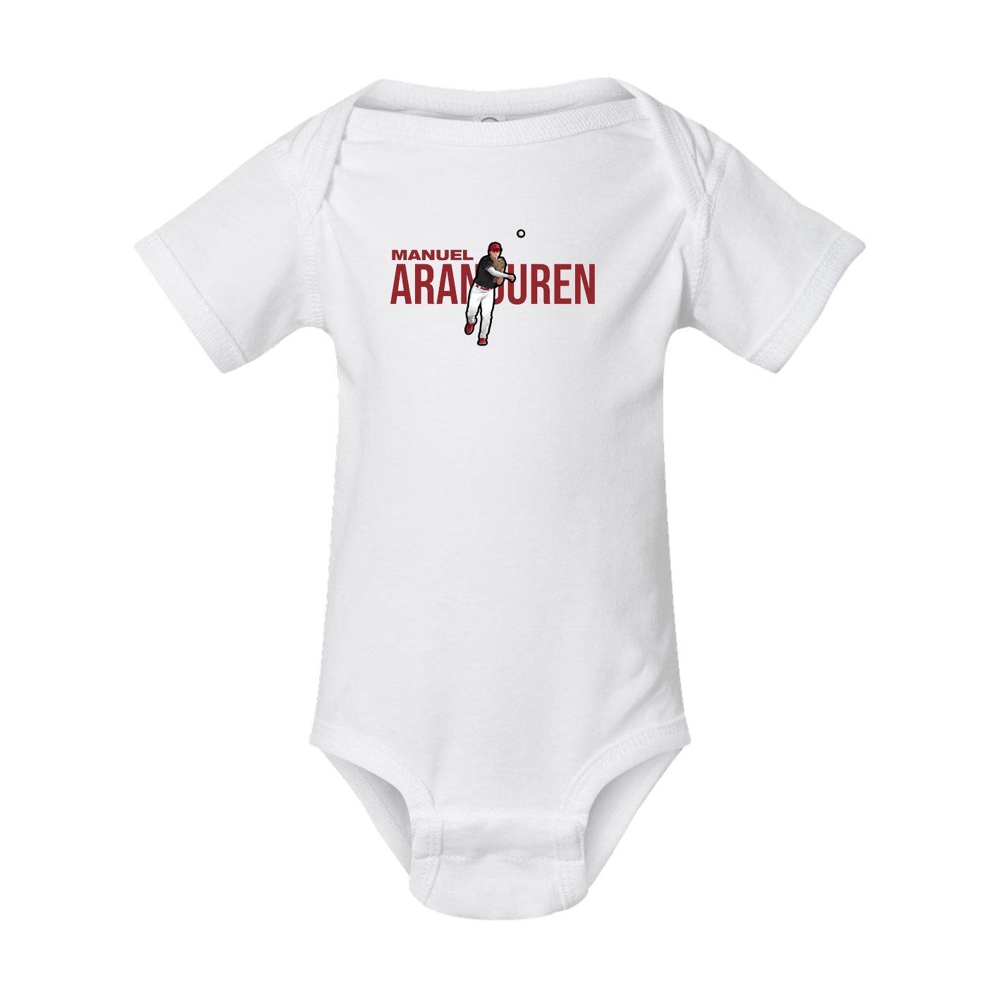 Baby Onesie — Player Name in White