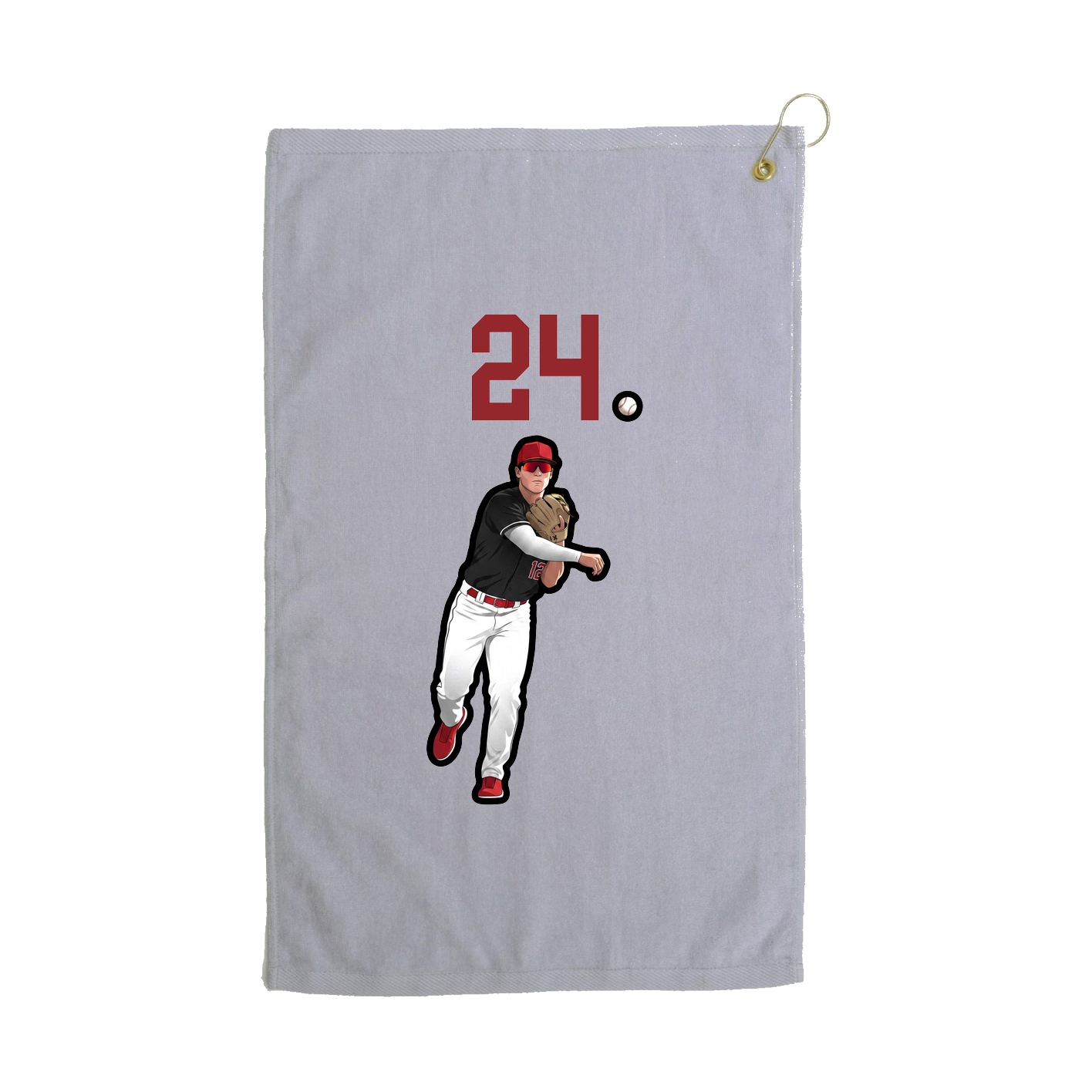 Golf Towel — Number Top in Grey