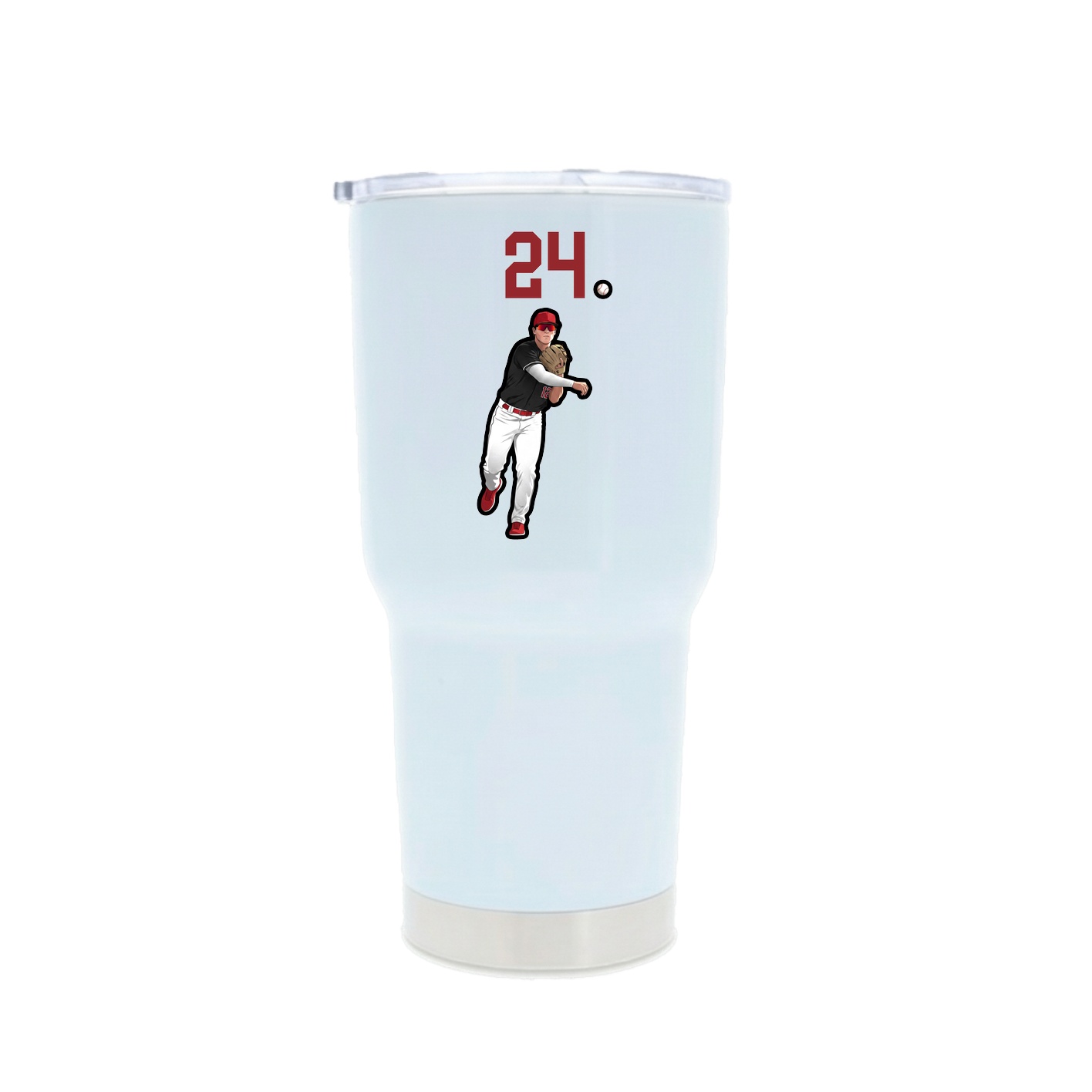 30oz Stainless Steel Tumbler — Number Top in White