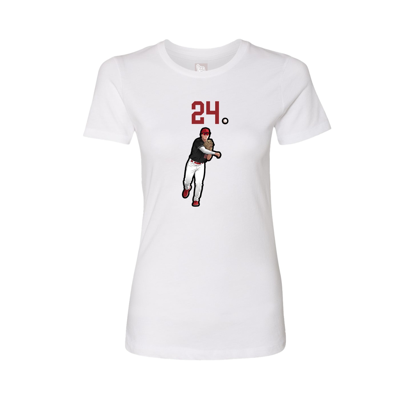 Fitted Women's Tee — Number Top in White