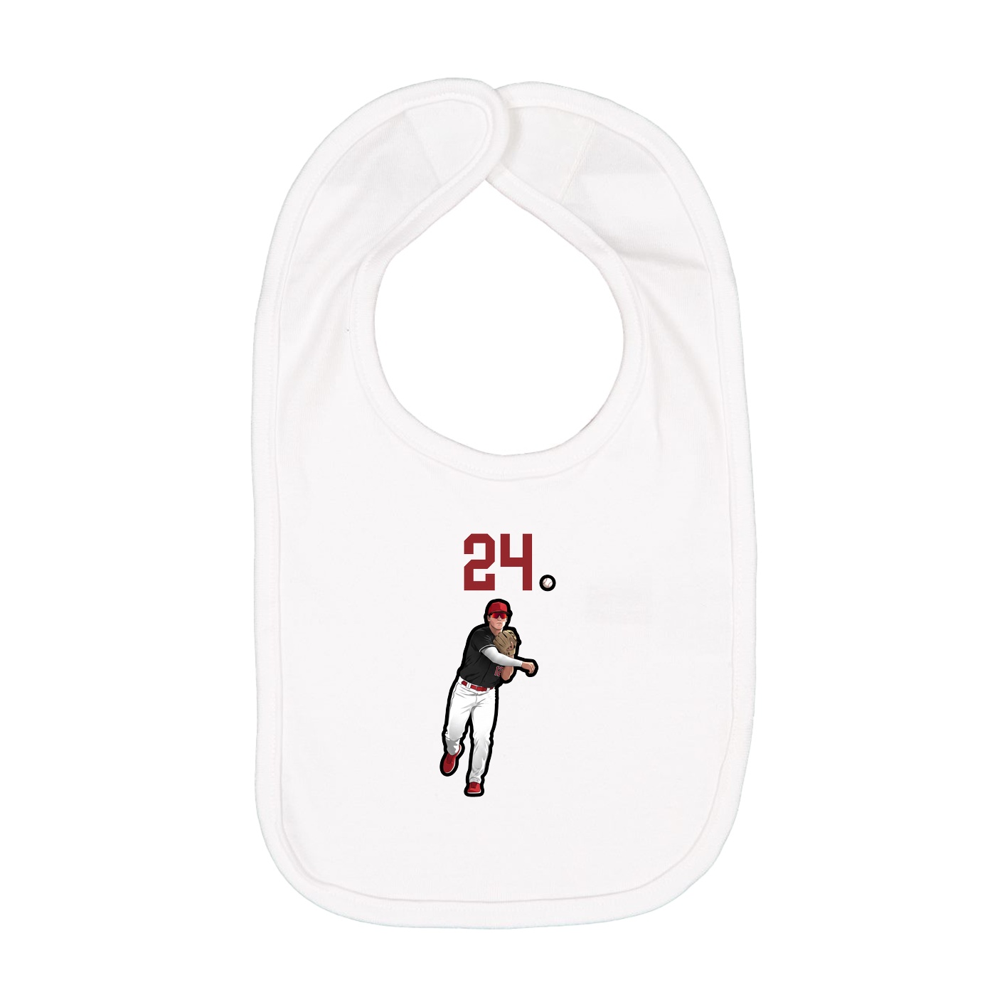 Infant Bib — Number Top in White