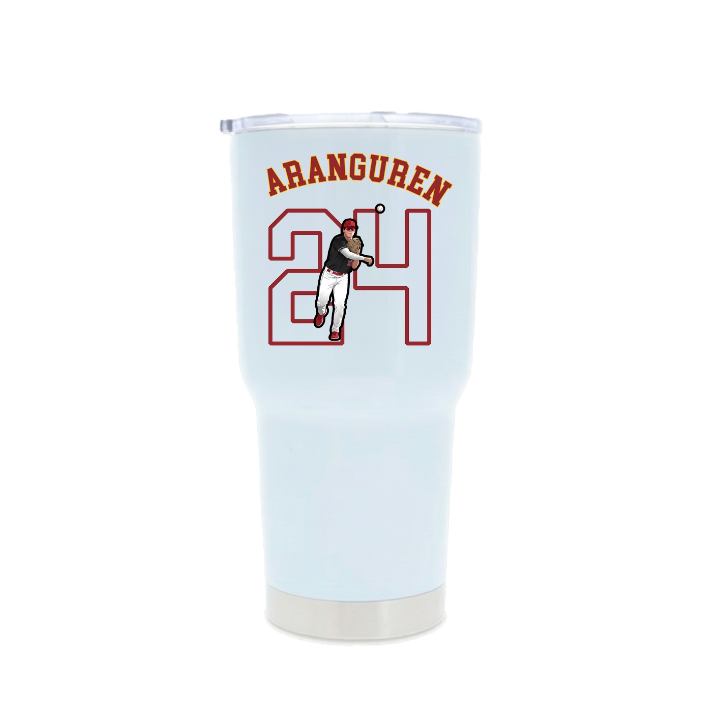 30oz Stainless Steel Tumbler — Shirsey Arch in White
