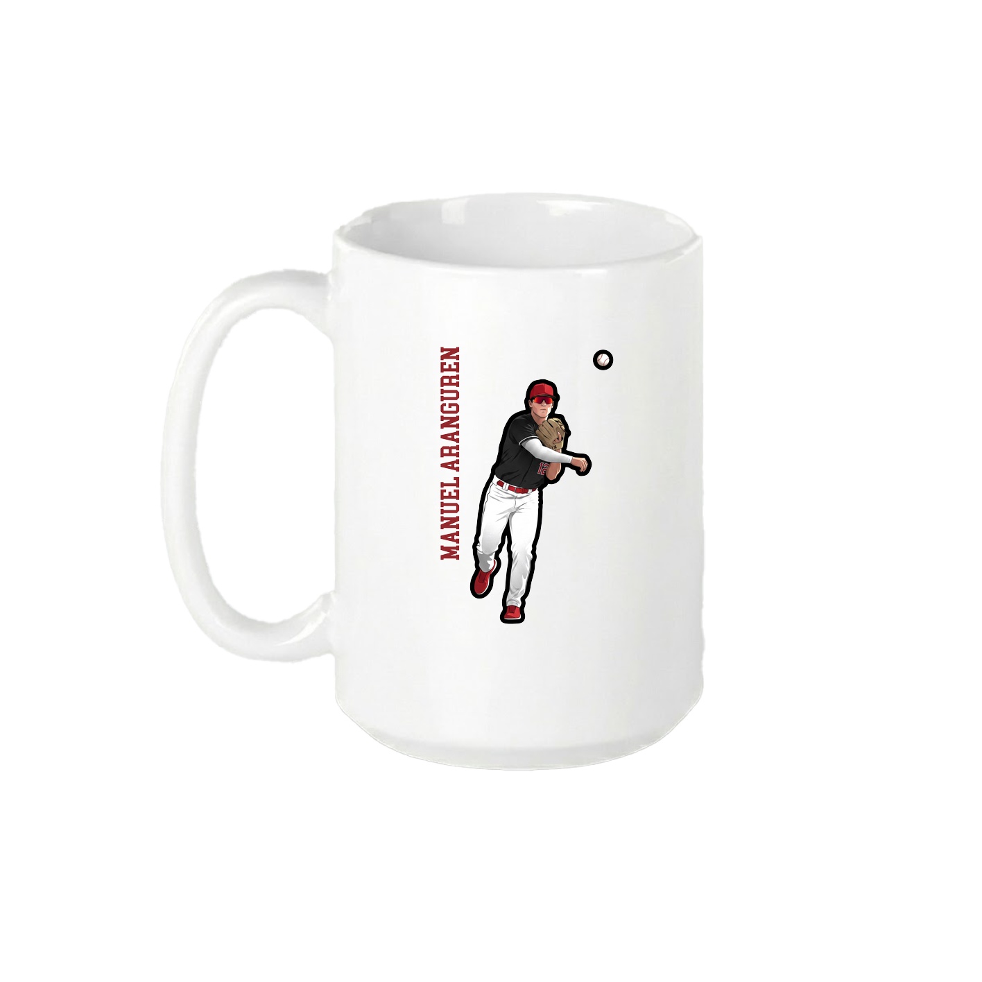 15oz Coffee Mug — Name Vertical in White