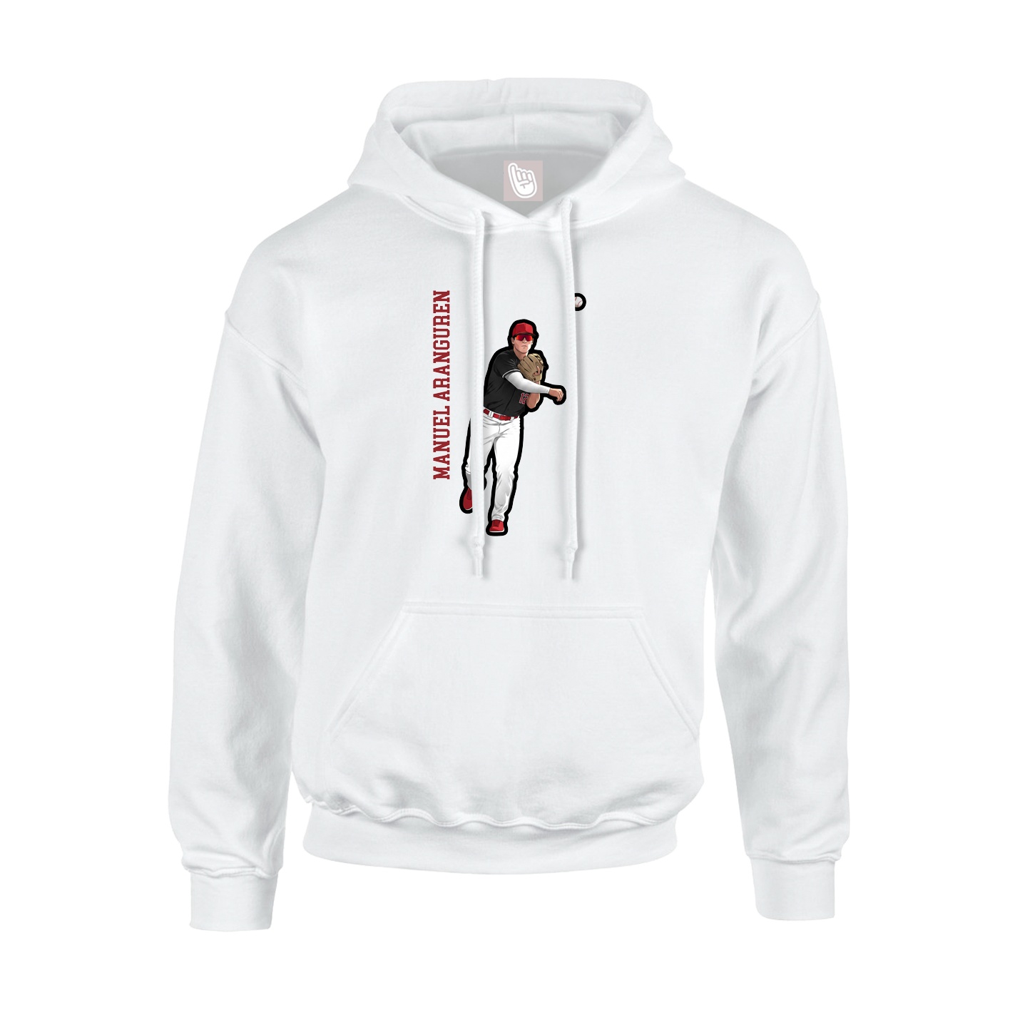 Youth Hoodie — Name Vertical in White