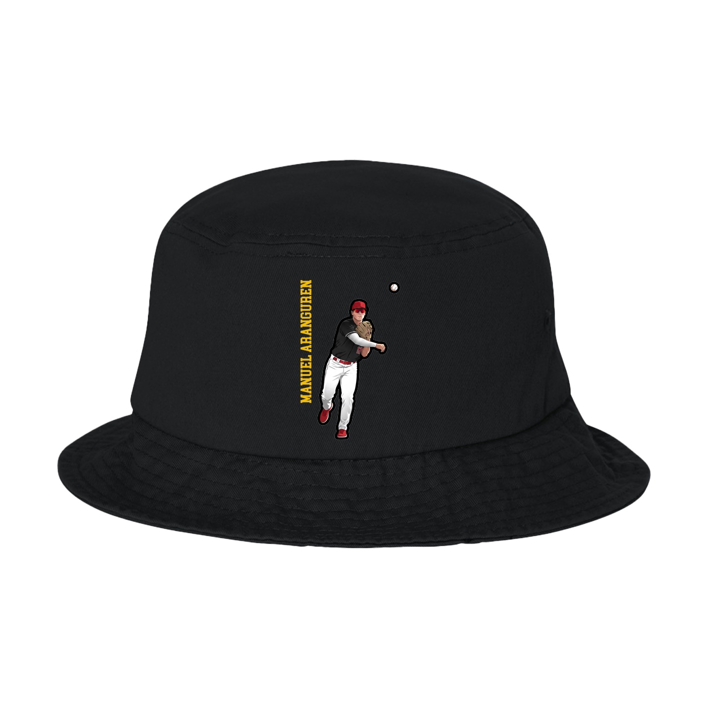 Bucket Cap — Name Vertical in Black