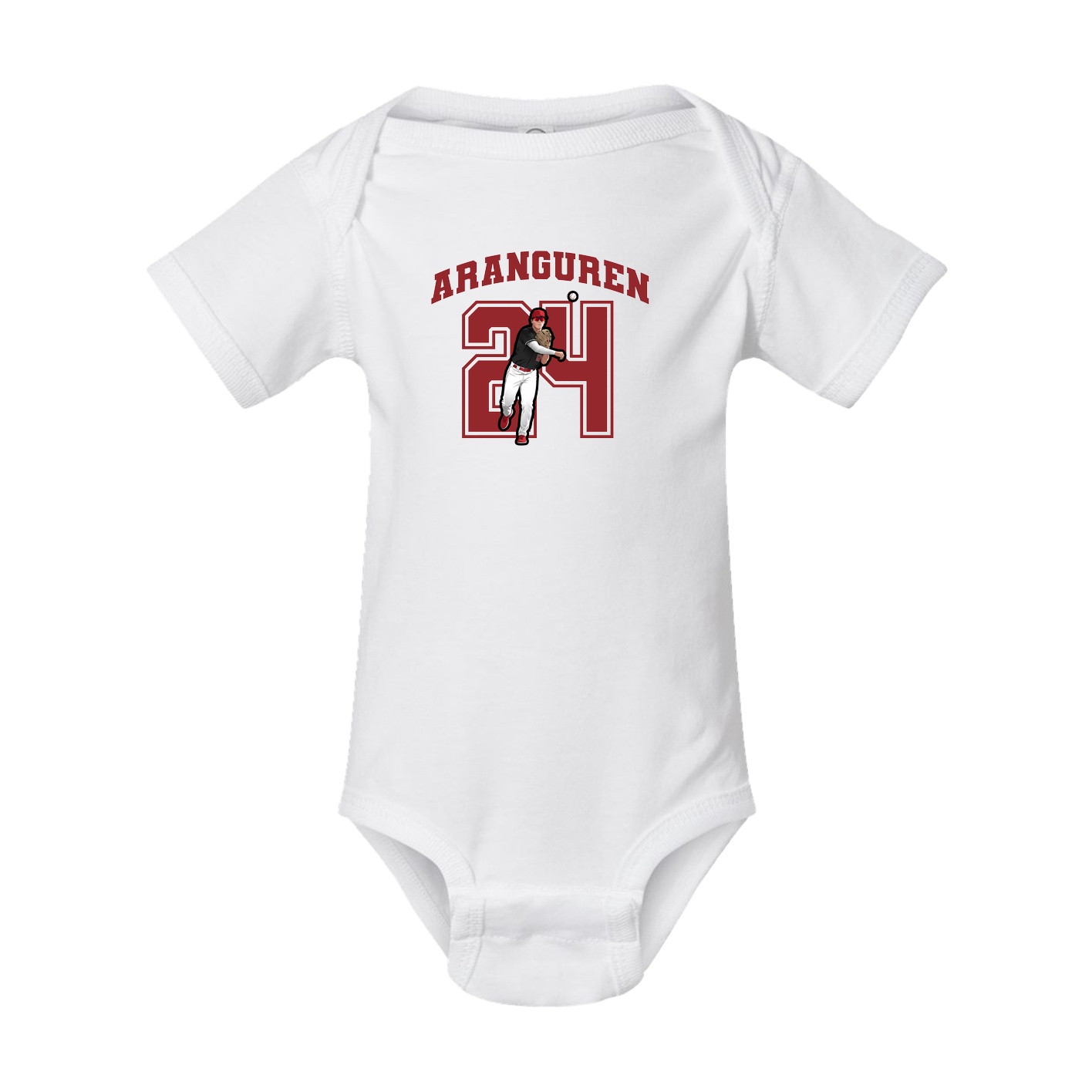 Baby Onesie — Number in White