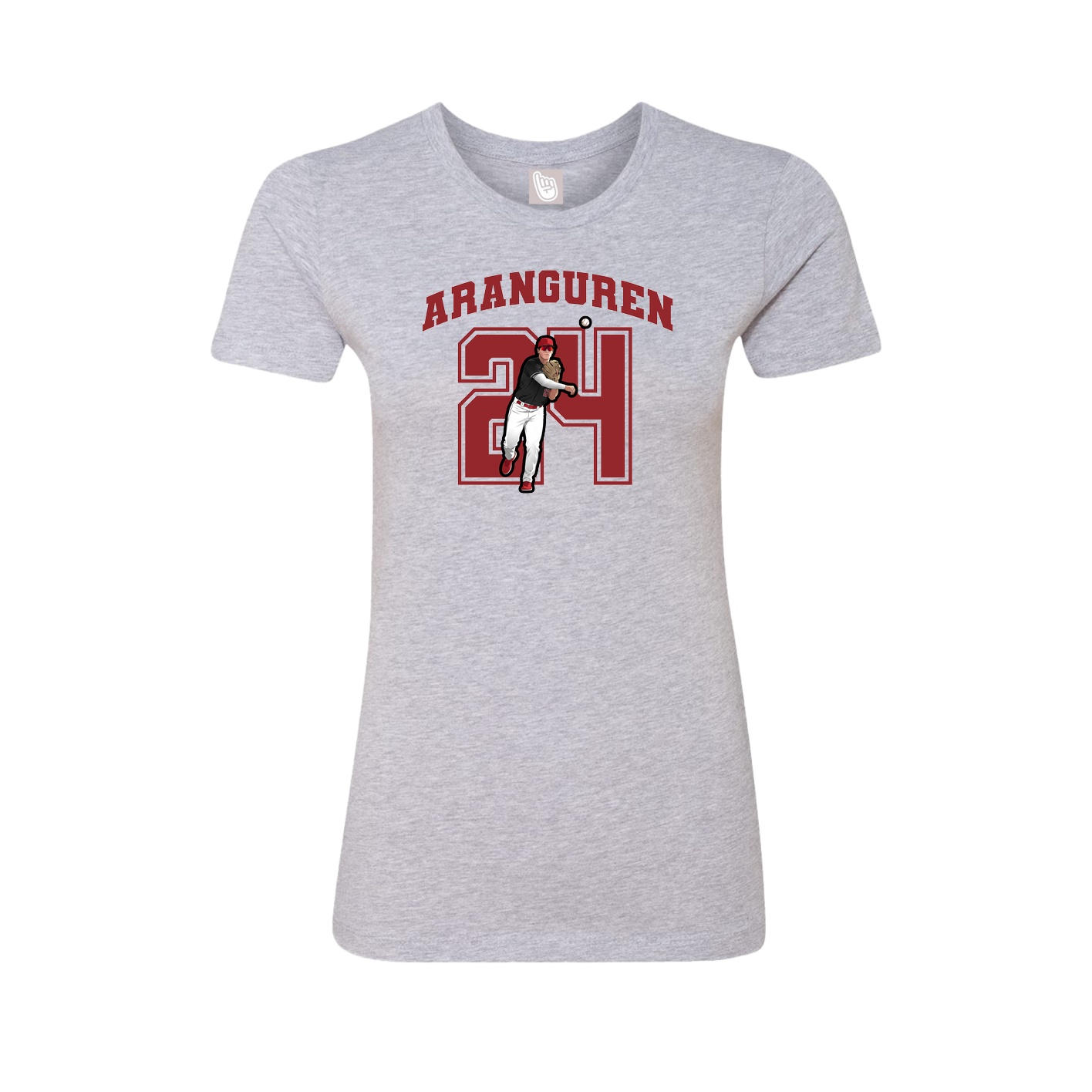 Fitted Women's Tee — Number in Grey