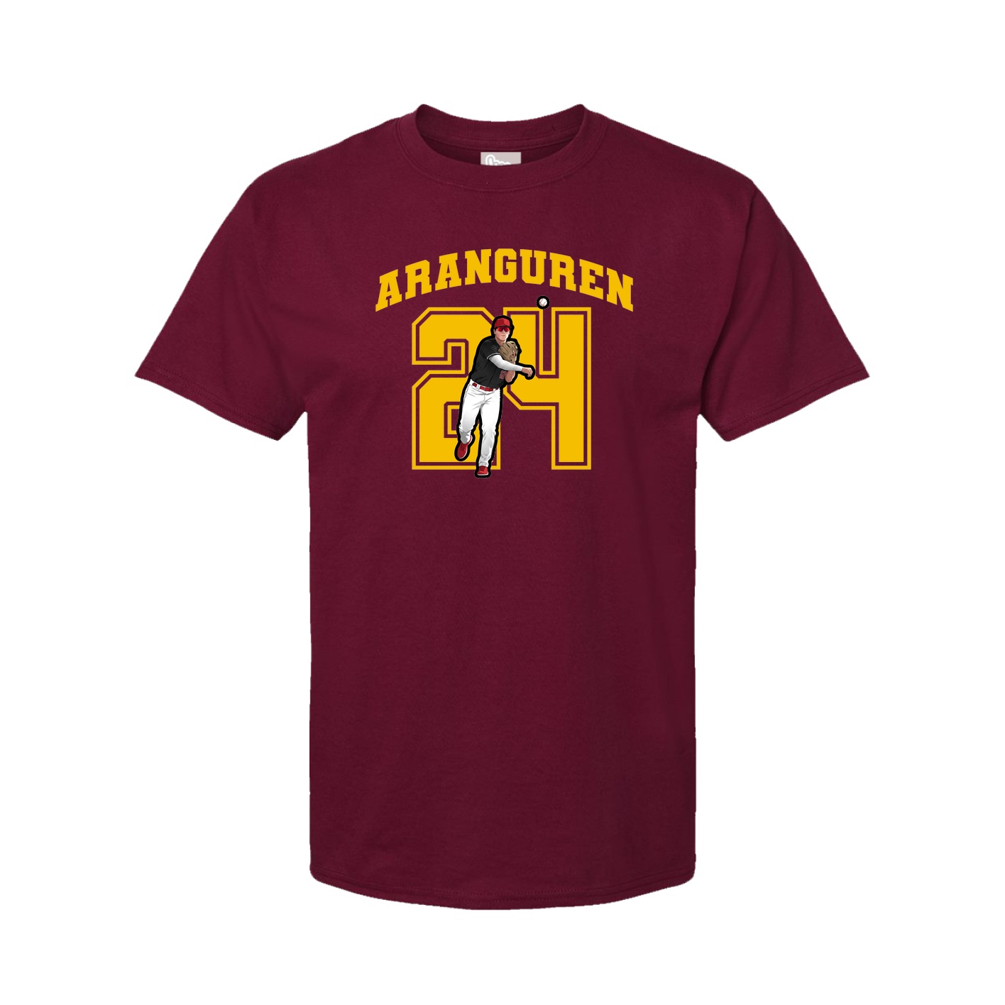 Youth Tee — Number in Cardinal