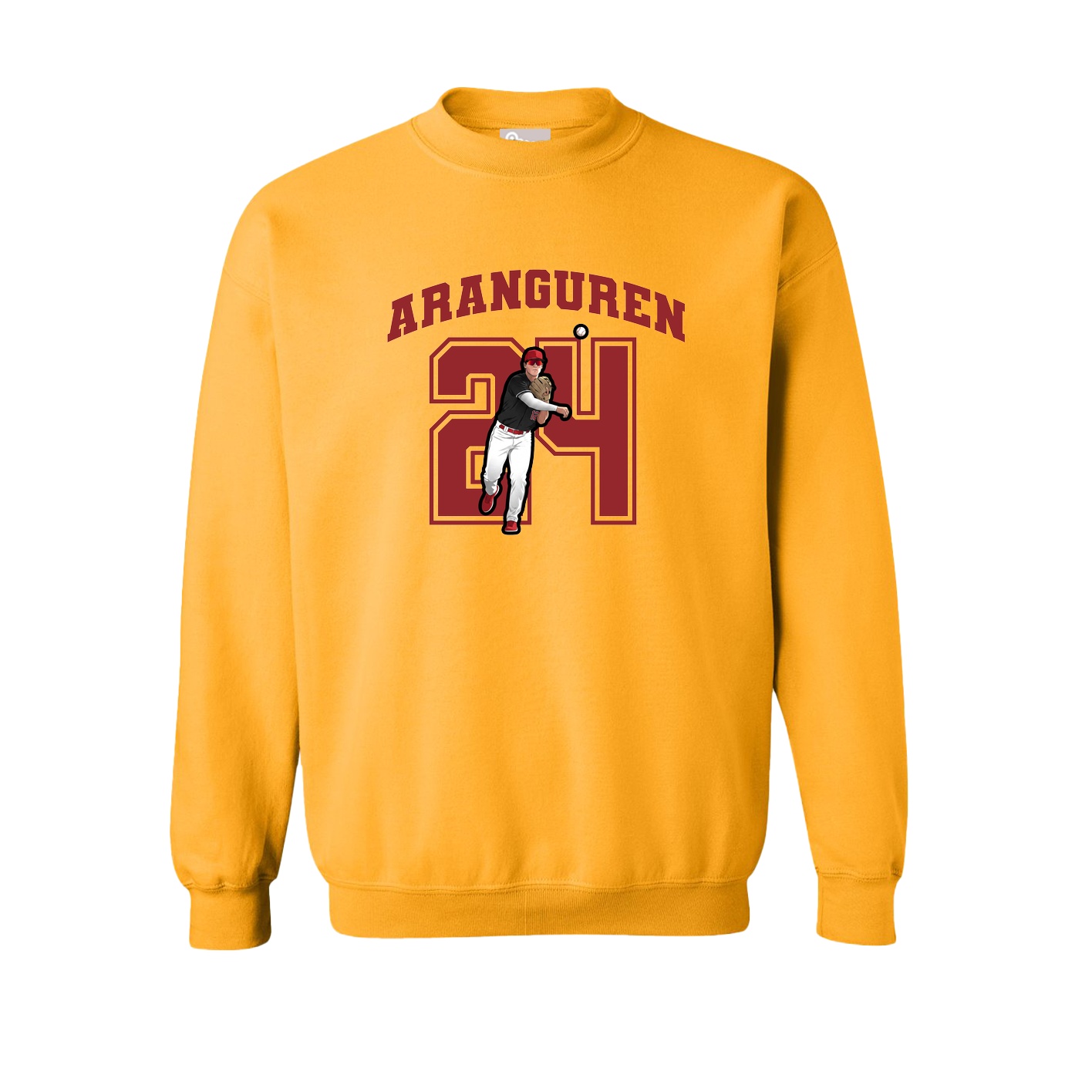 Fleece Crew — Number in Gold