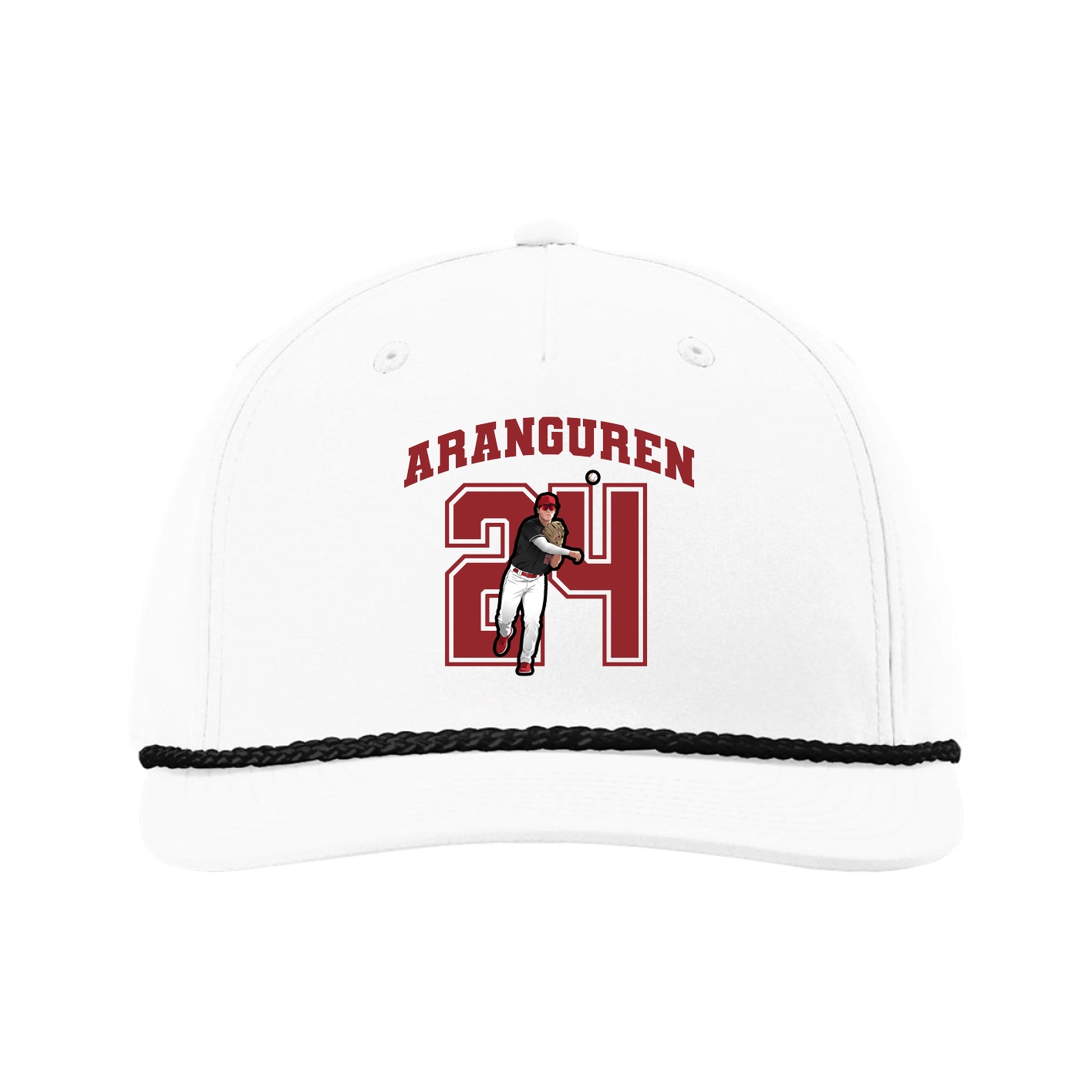 Five-Panel Classic Rope Cap — Number in White