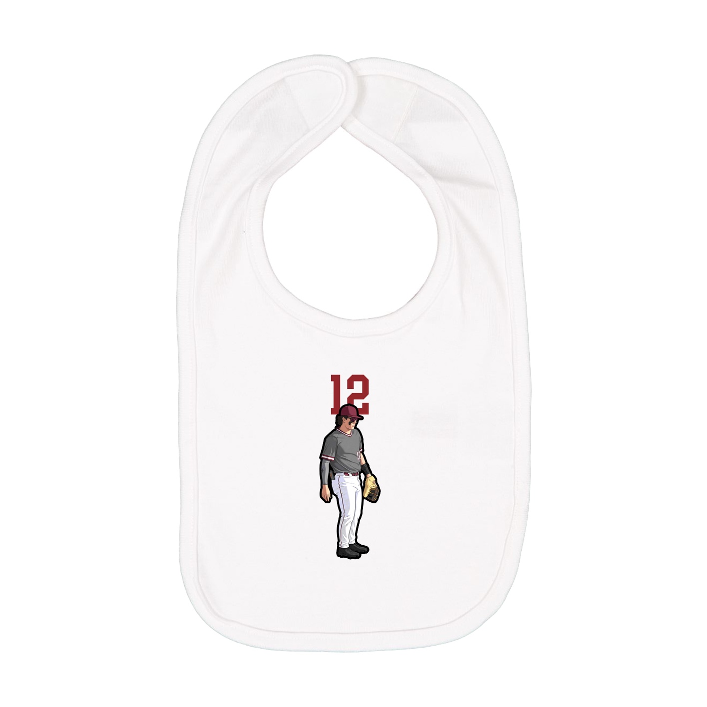 Infant Bib — Number Top in White
