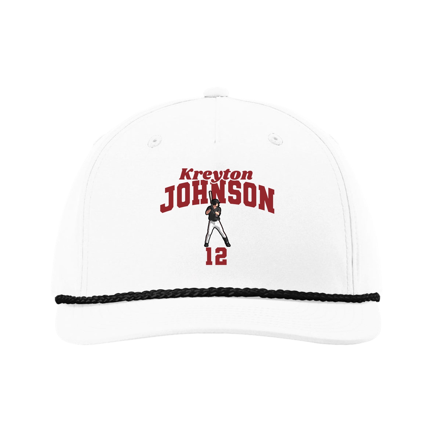 Five-Panel Classic Rope Cap — Signature Arch in White