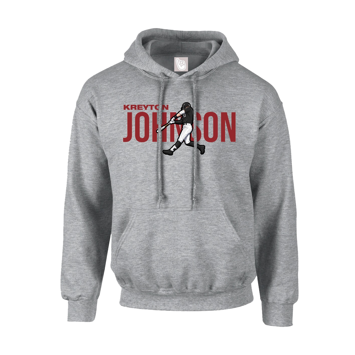 Hoodie — Player Name in Grey