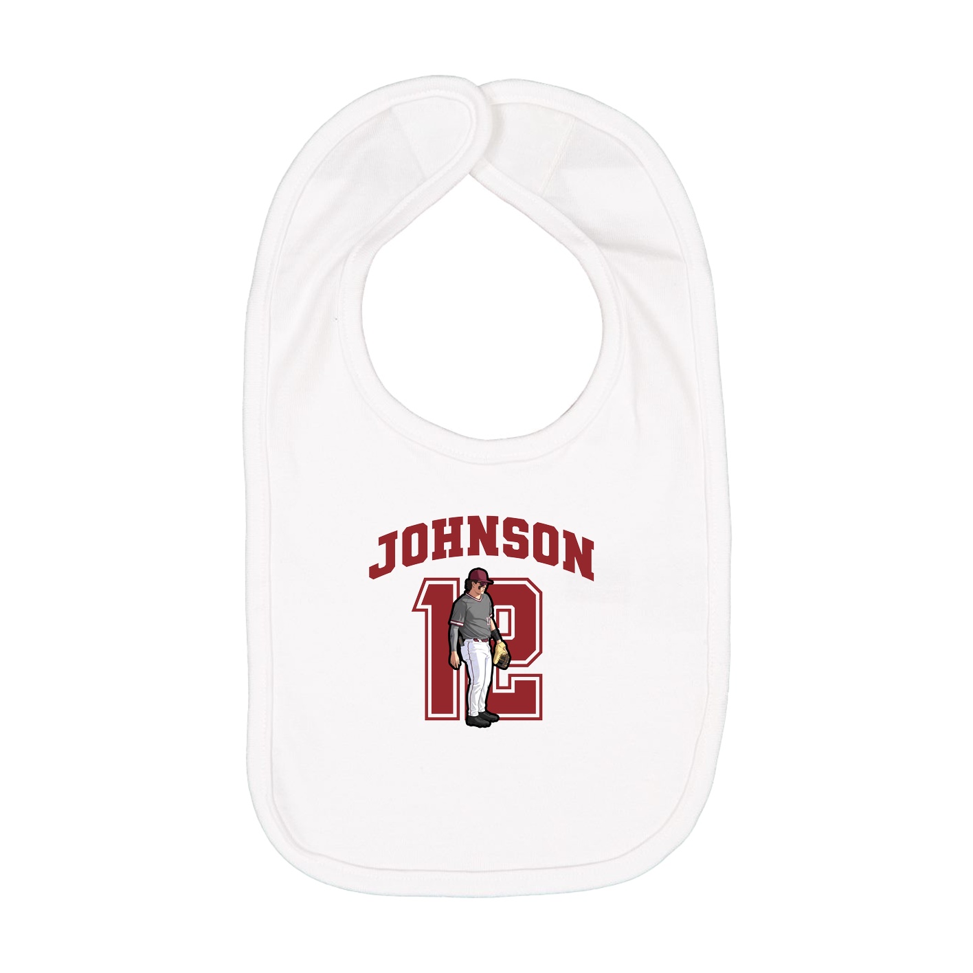 Infant Bib — Number in White