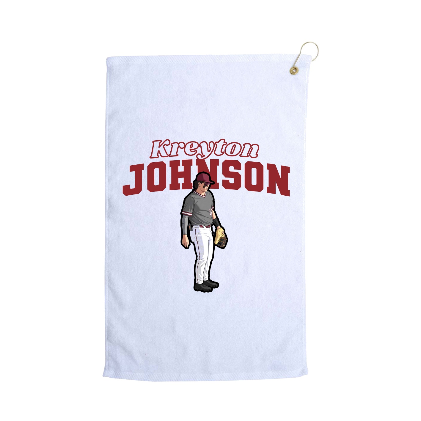 Golf Towel — Name Arch in White