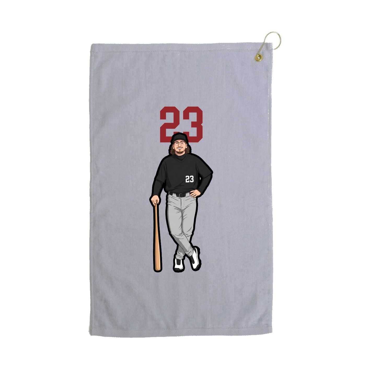Golf Towel — Number Top in Grey