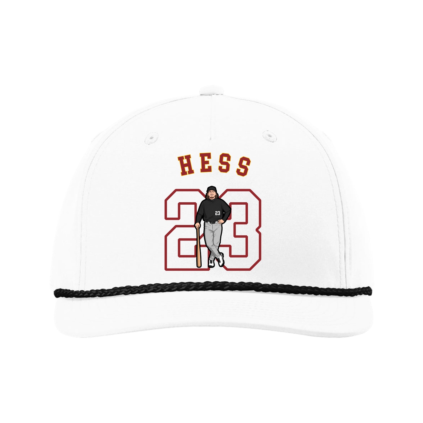 Five-Panel Classic Rope Cap — Shirsey Arch in White