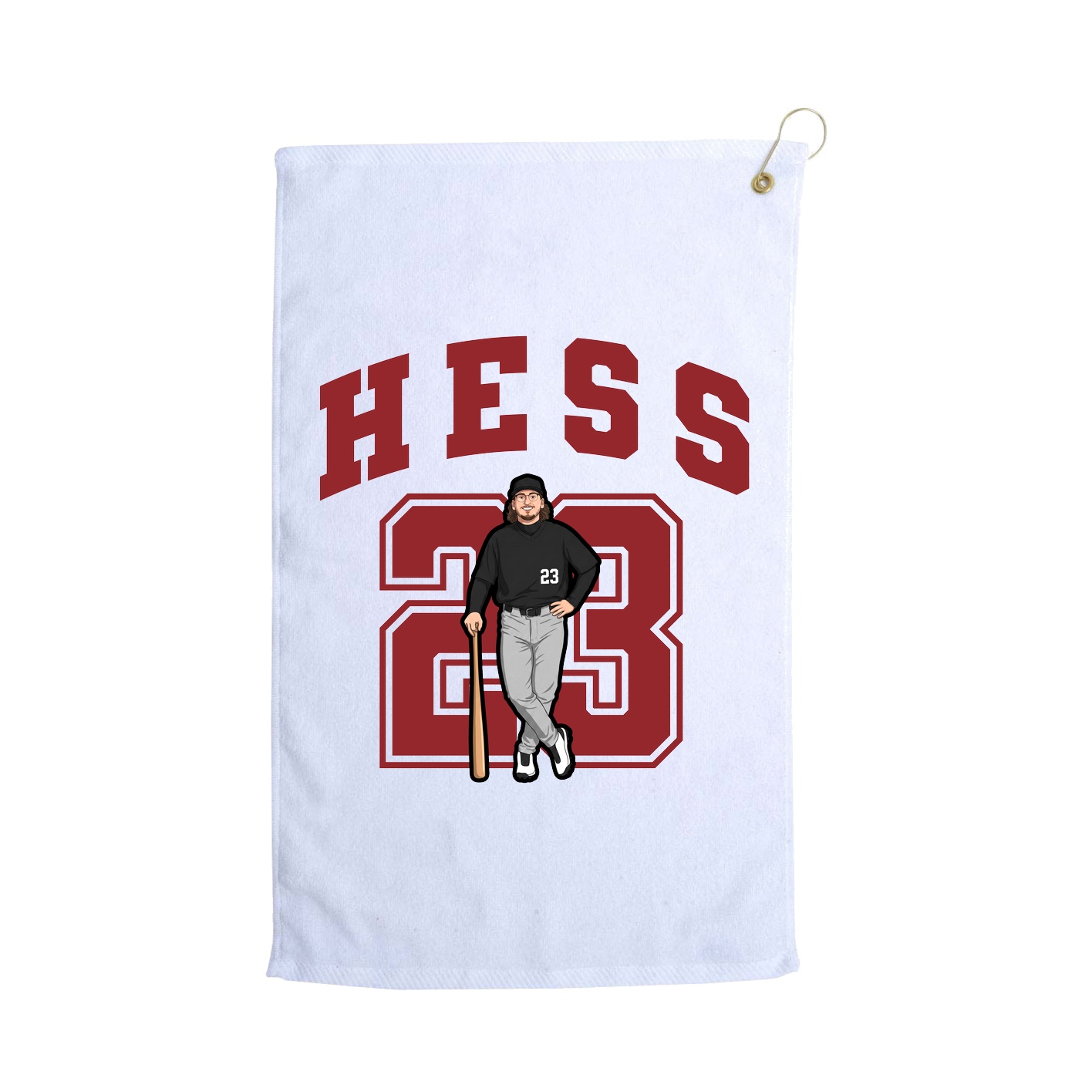 Golf Towel — Number in White