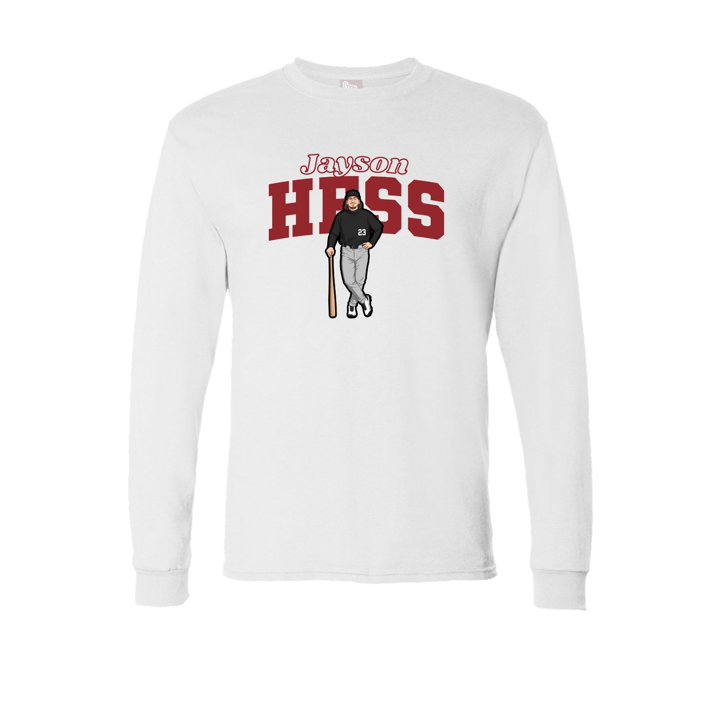 Long Sleeve Tee — Name Arch in White
