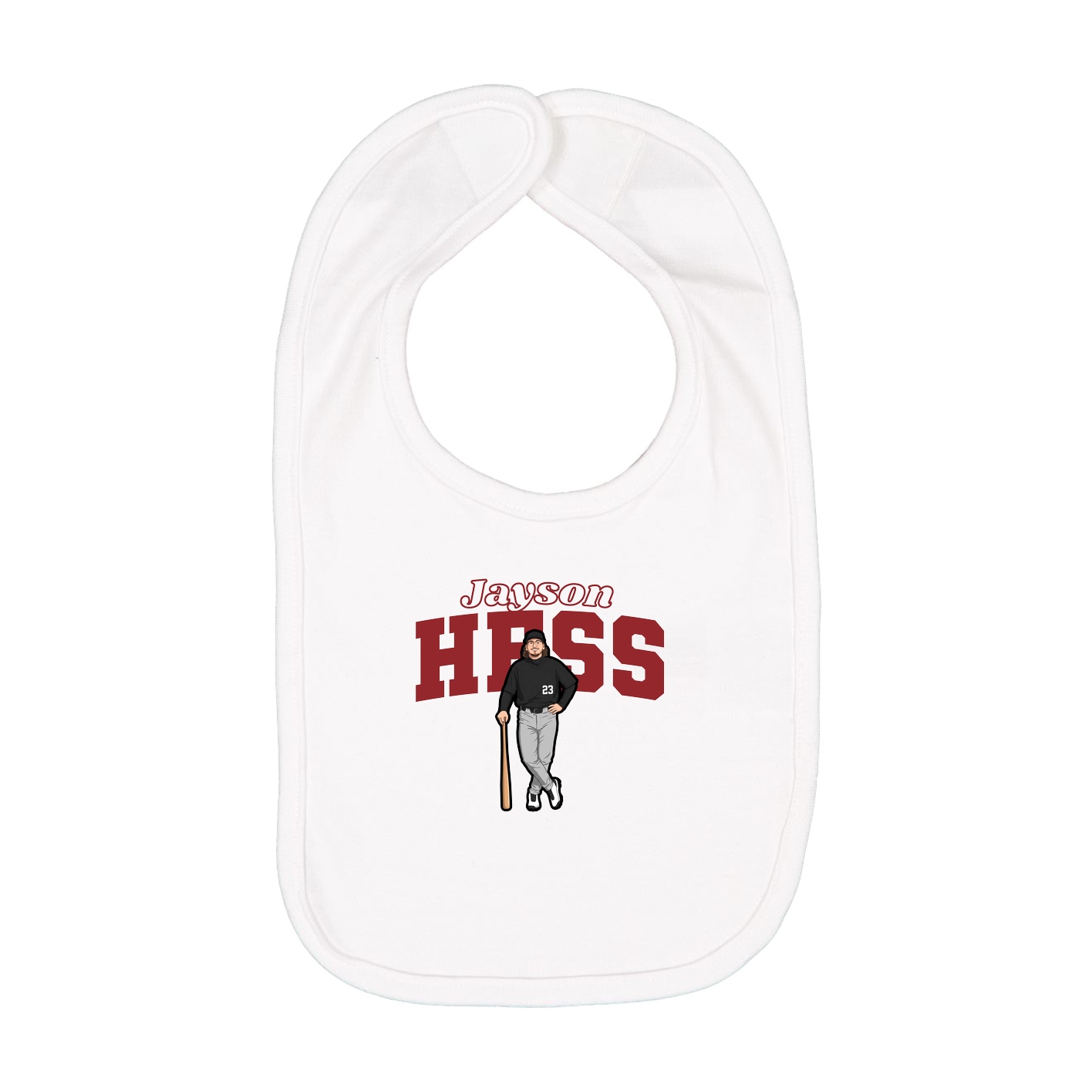 Infant Bib — Name Arch in White
