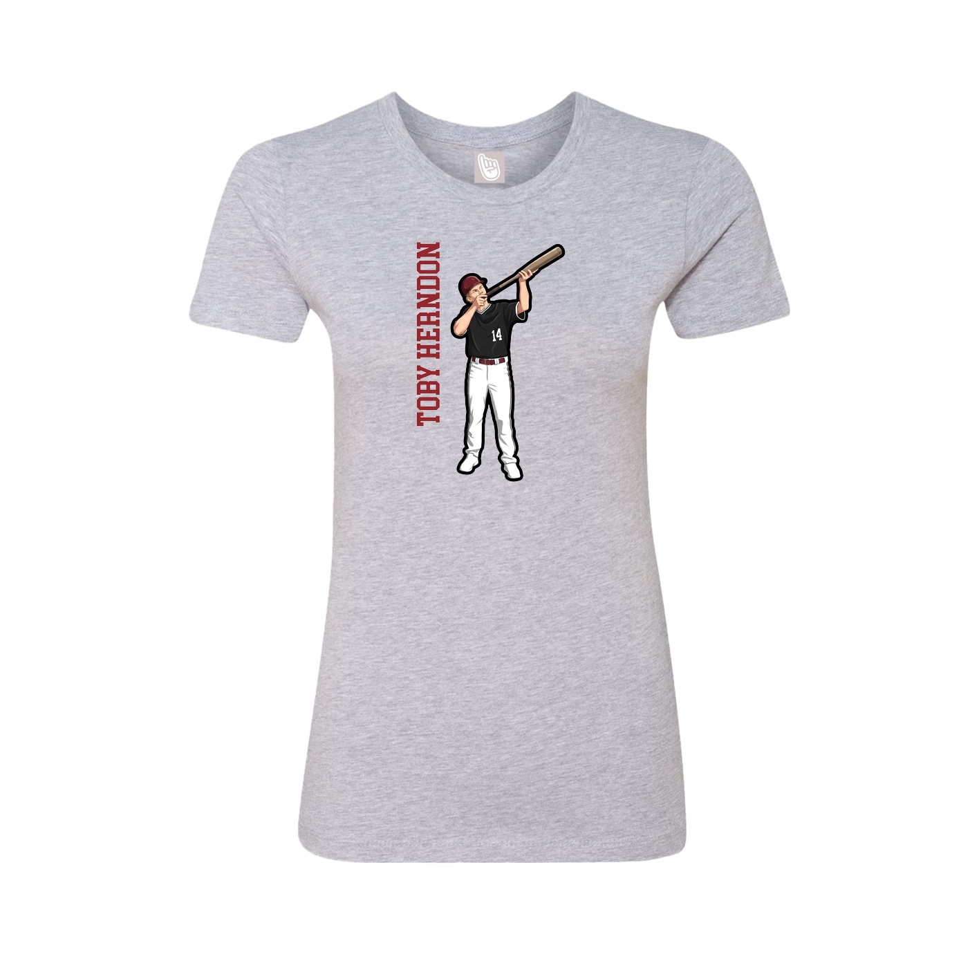 Fitted Women's Tee — Name Vertical in Grey