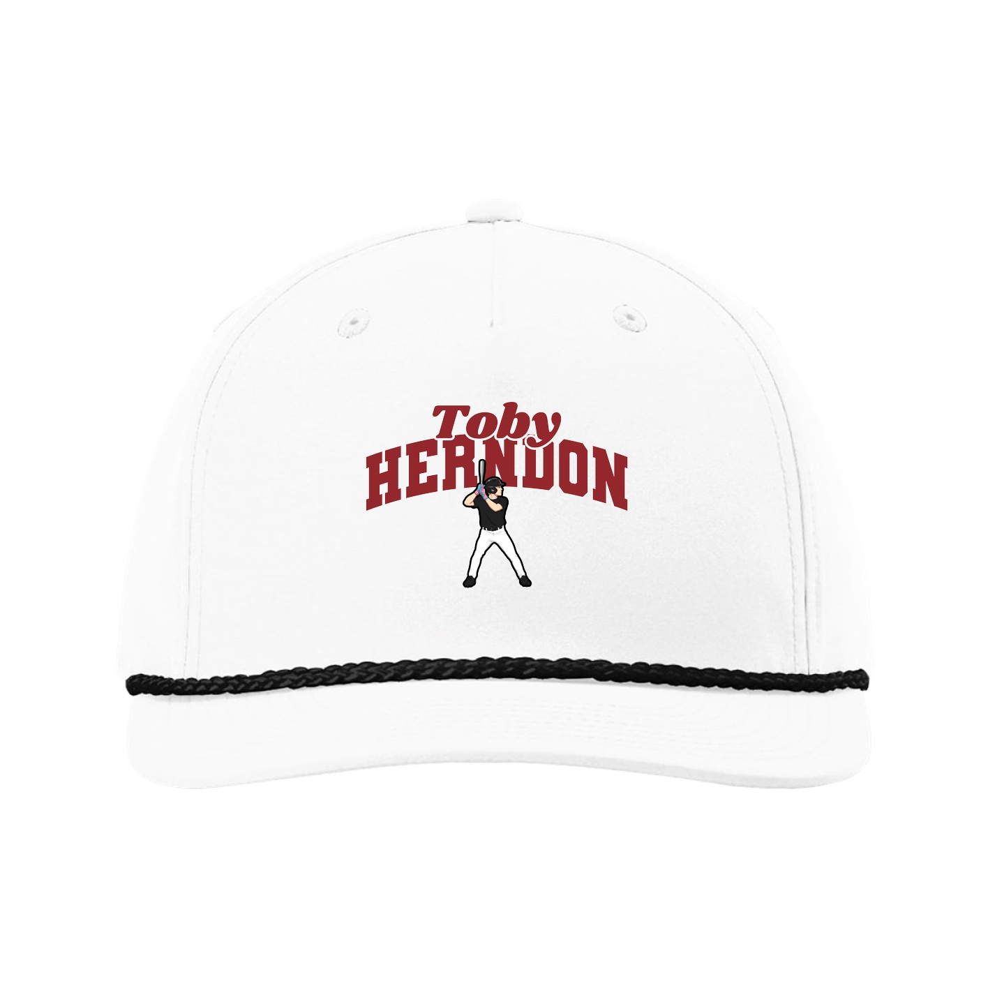 Five-Panel Classic Rope Cap — Signature Arch in White