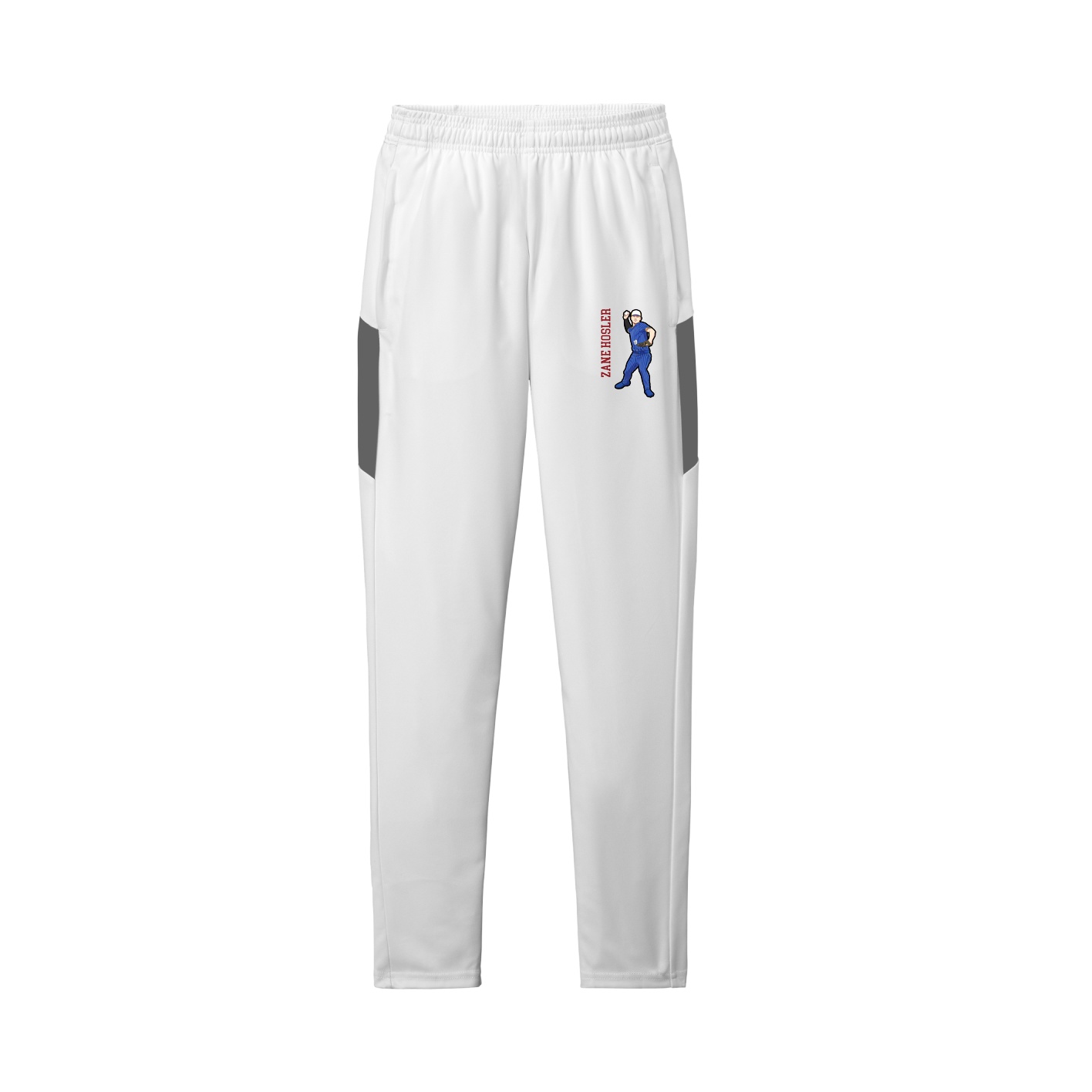 Team Travel Pant — Name Vertical in White/Grey