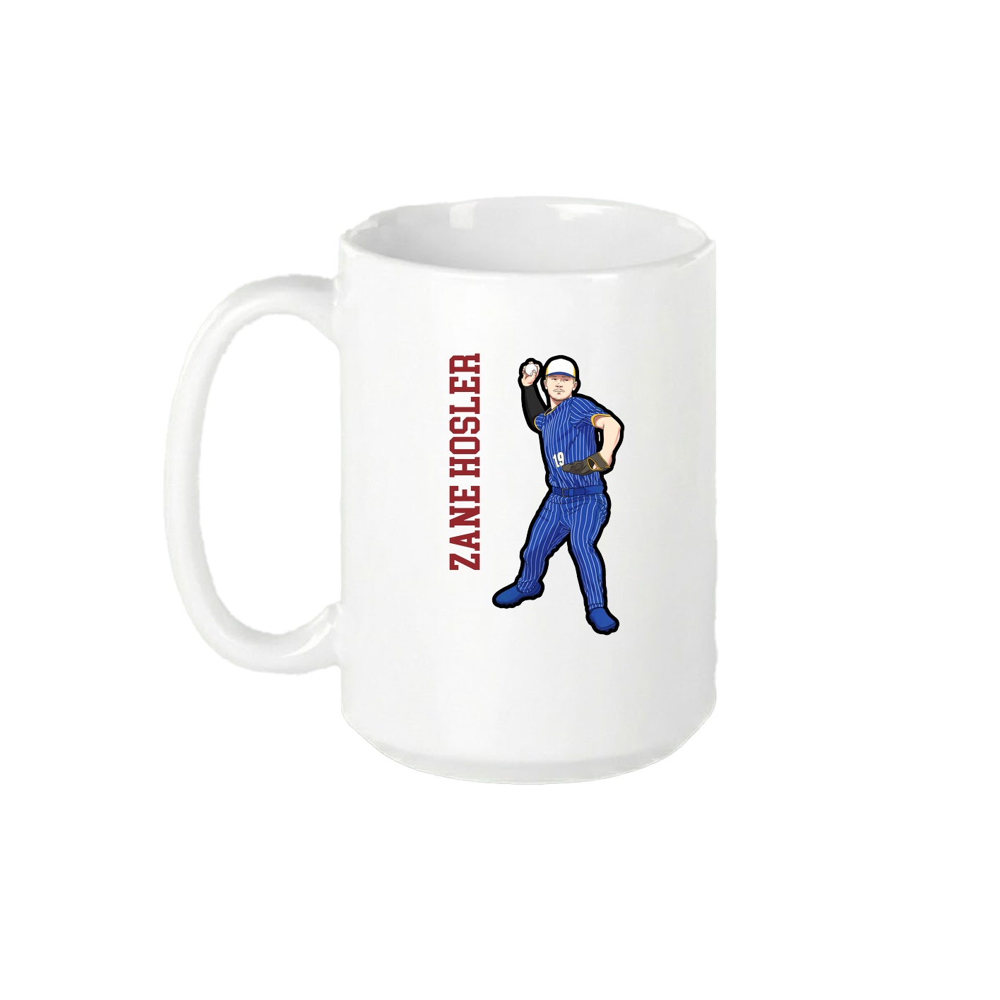 15oz Coffee Mug — Name Vertical in White