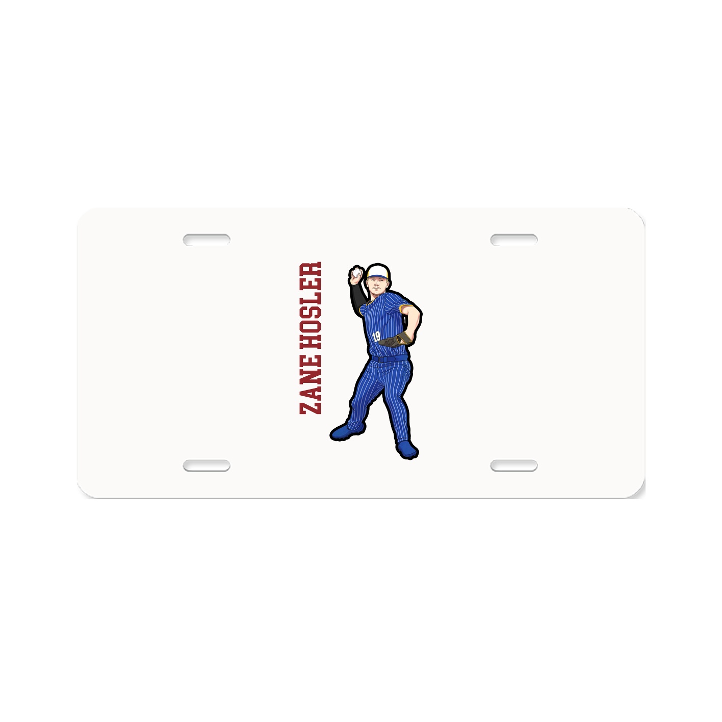 License Plate — Name Vertical in Classic