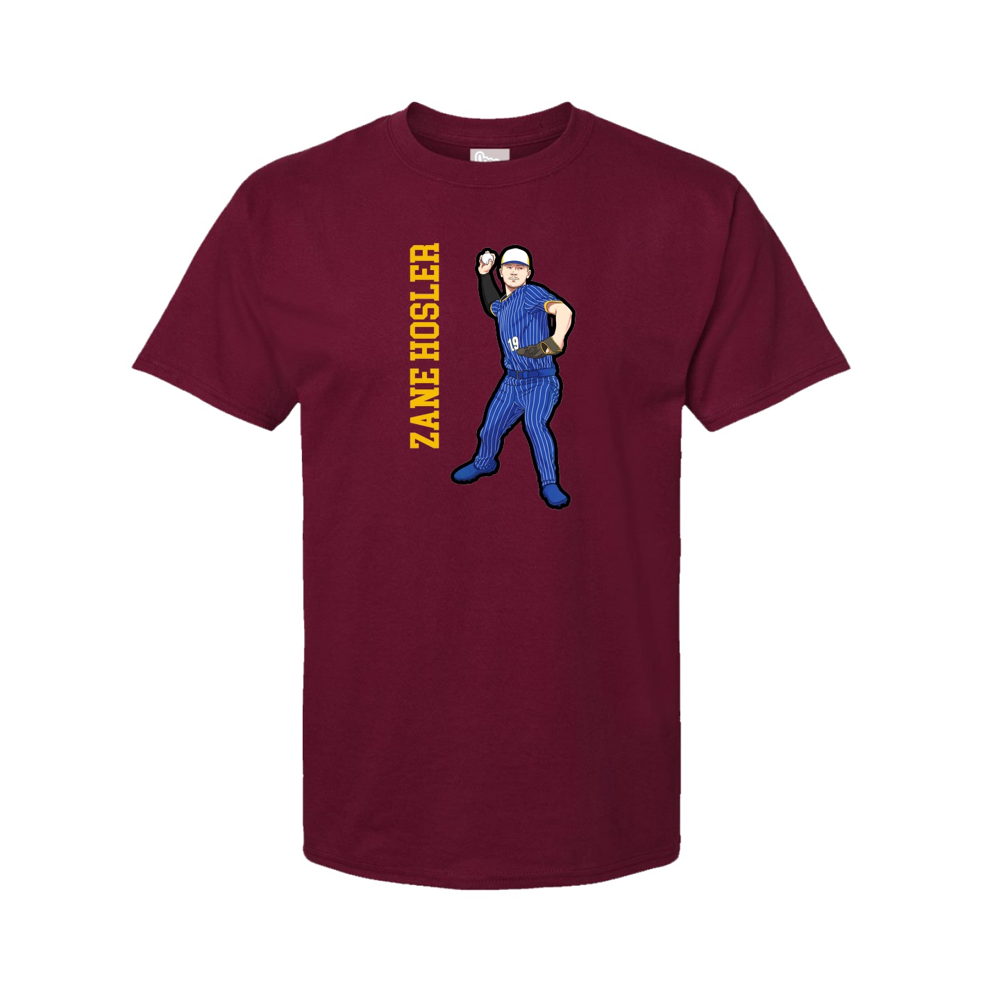 Youth Tee — Name Vertical in Cardinal