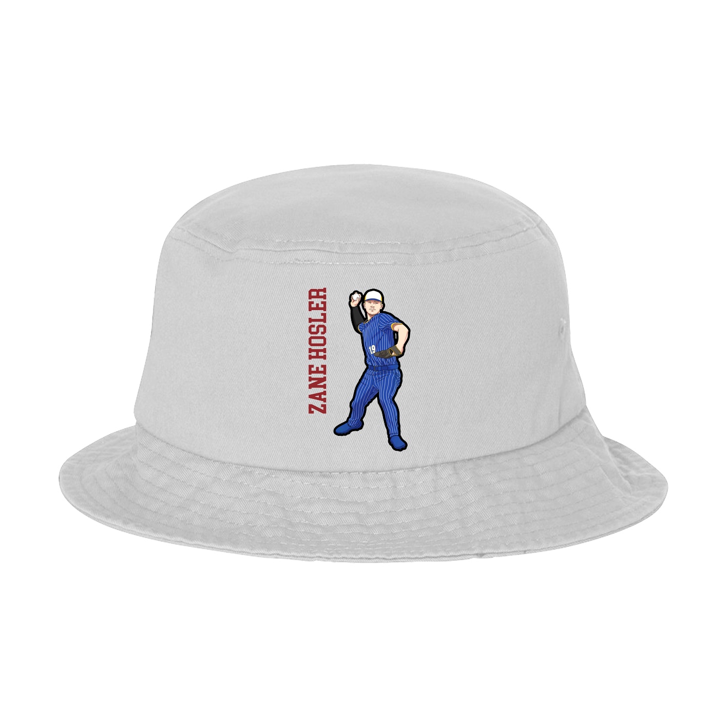 Bucket Cap — Name Vertical in White