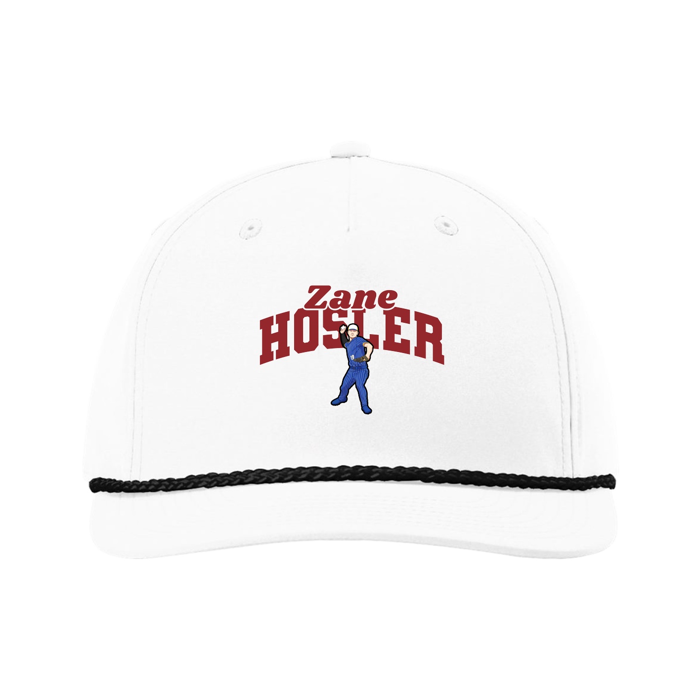 Five-Panel Classic Rope Cap — Signature Arch in White